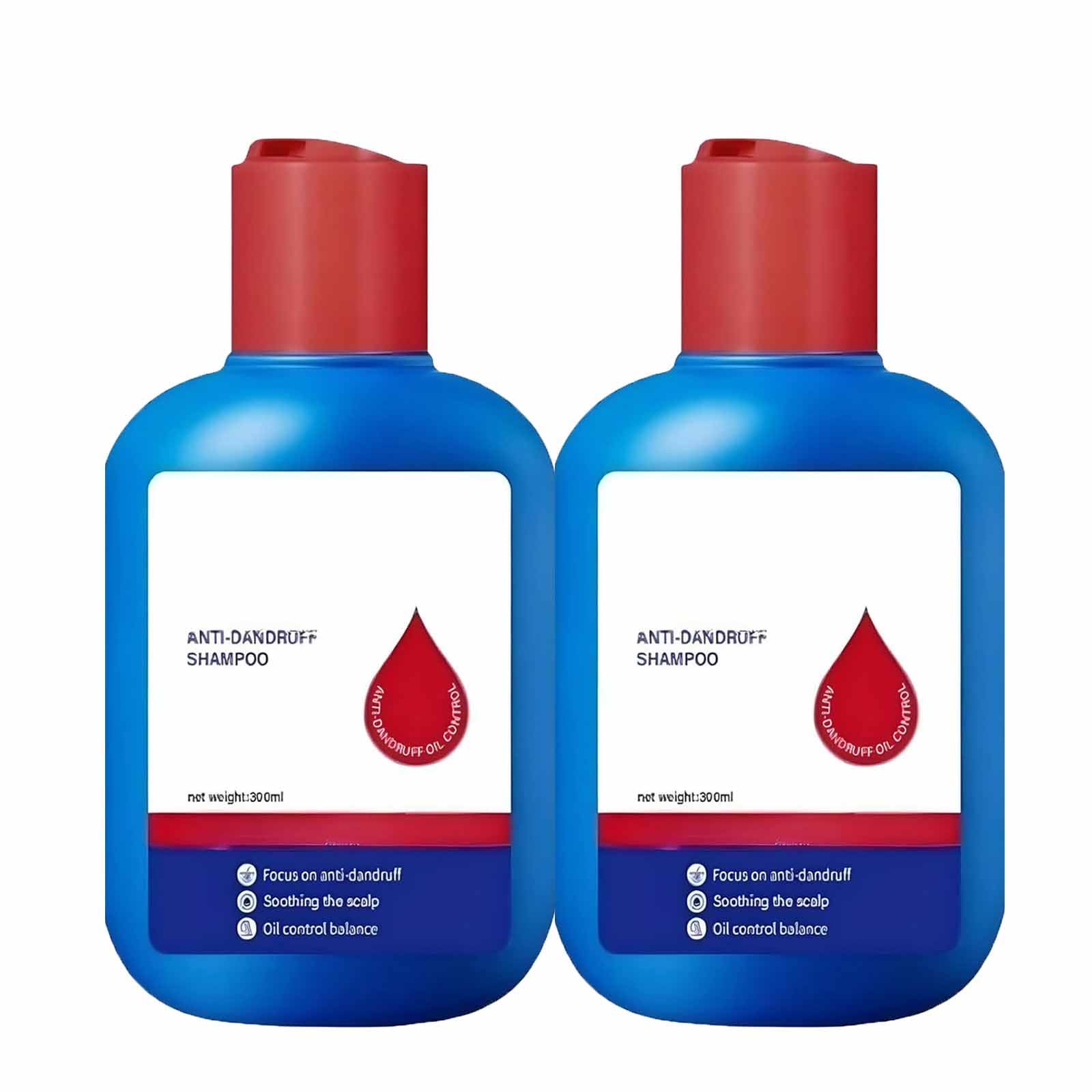 Nipori Anti-Dandruff Shampoo for Men & Women - 300ml Deep Moisture Refreshing Hair Care with Oil Control & Cleansing Formula (2 Pack) - Perfect for Daily Scalp Care & Dandruff Prevention at Home or Gym