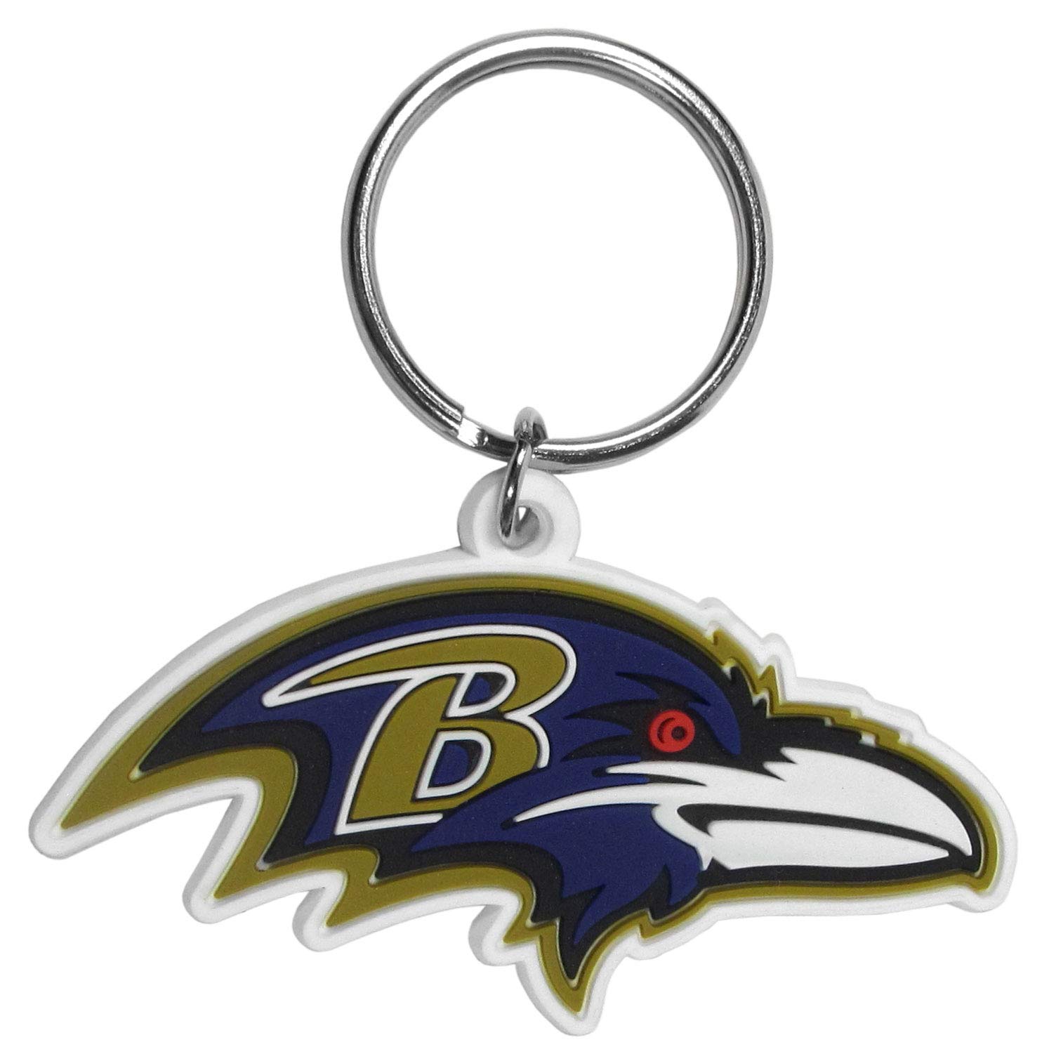 NFL Rubber Keychain - Durable Flex Key Ring for NFL Fans - Perfect for Car Keys, Gym Bags & Game Day Accessories