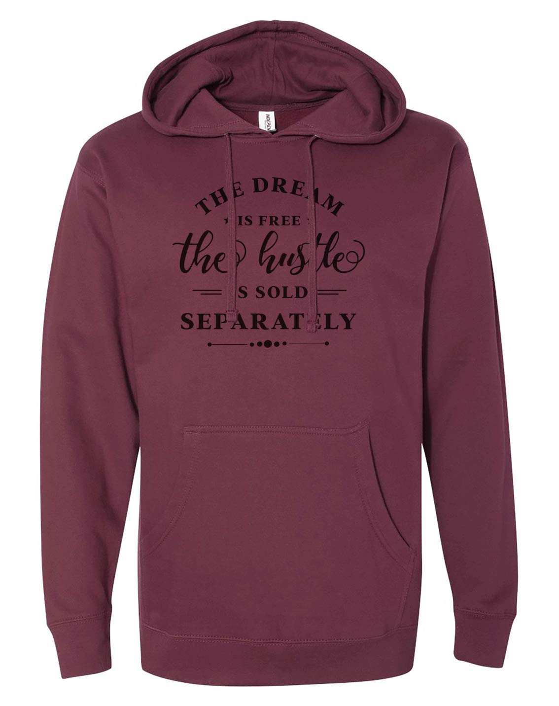 7 ate 9 Apparel Unisex Dream Hustle Motivational Maroon Hoodie - Inspirational Pullover Sweatshirt for Men & Women - Perfect for Gym, Workout, Casual Wear & Street Style