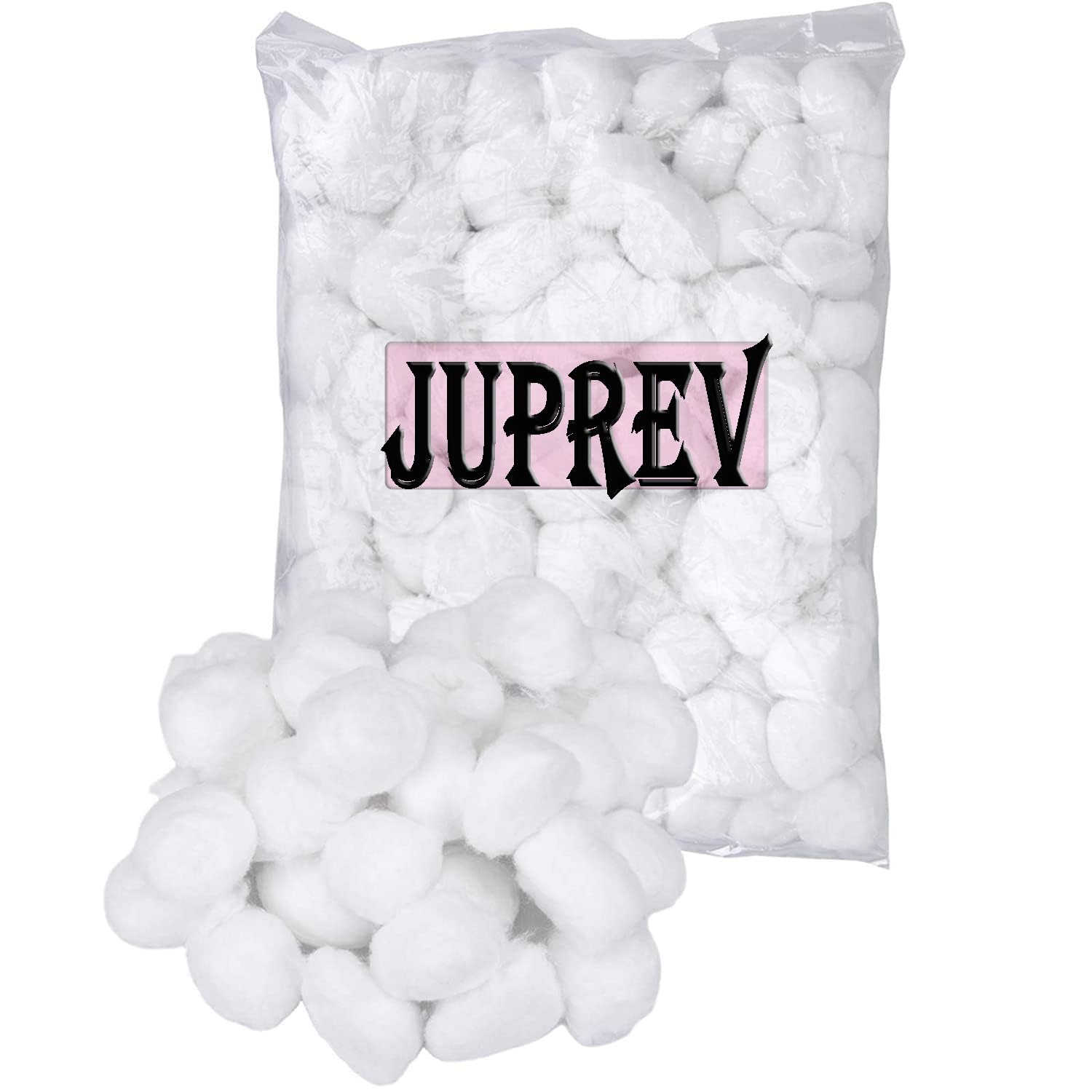JUPREV 100% Cotton Balls for Face Cleansing, Makeup Removal & Nail Polish - Gentle for Babies & Sensitive Skin (50 Count) - Perfect for Daily Skincare, Baby Care and Beauty Routine