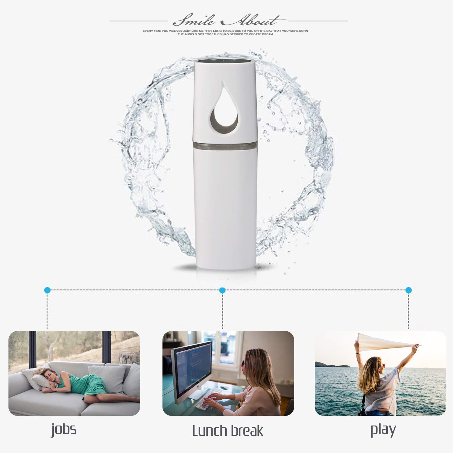 Vtrem Mini Nano Facial Steamer - Portable 20ML Cool Mist Humidifier for Dry Skin, Rechargeable Face Hydration Sprayer | At-Home Spa Treatment, Travel Skincare & Oil Moisturizing Therapy
