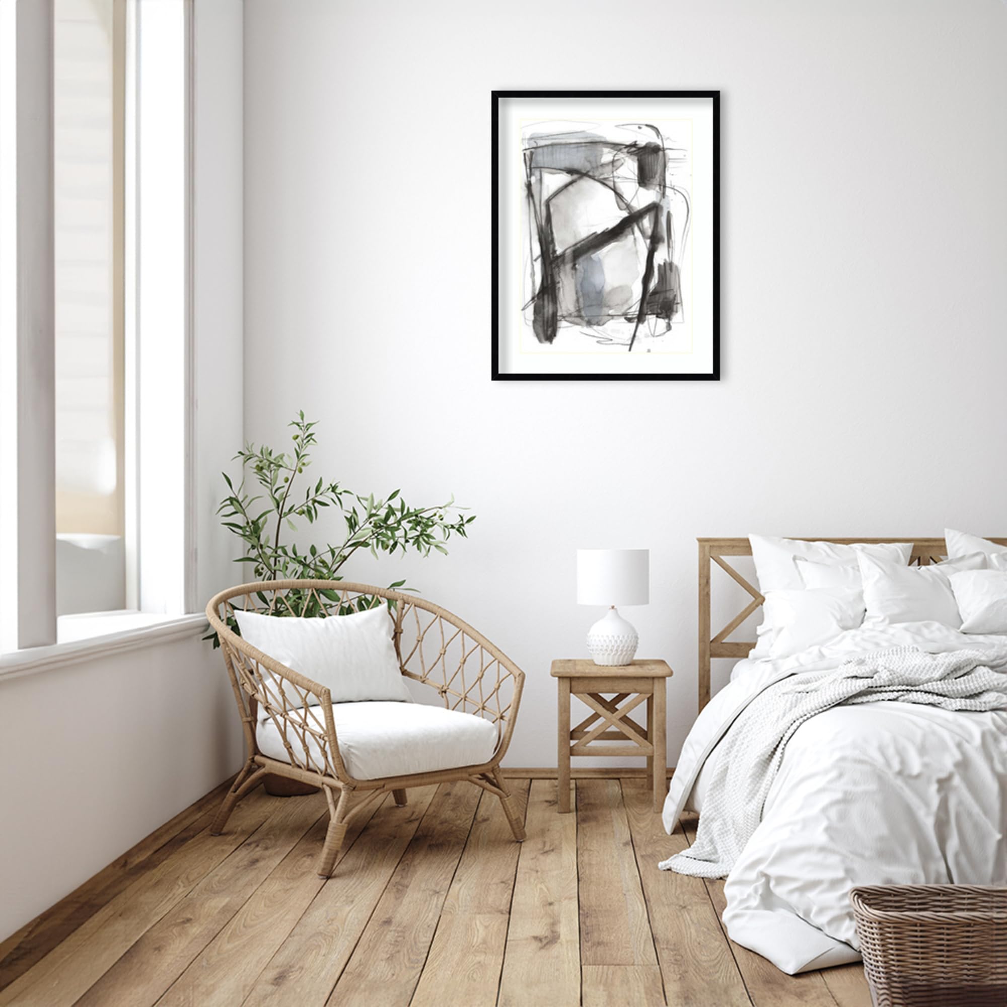 Amanti Art Framed Wall Art Print 33x26 Busy Intersection II by Ethan Harper - Abstract Modern Contemporary Decor Painting for Living Room, Bedroom, Office | Large Framed Poster Artwork for Home & Office Decor