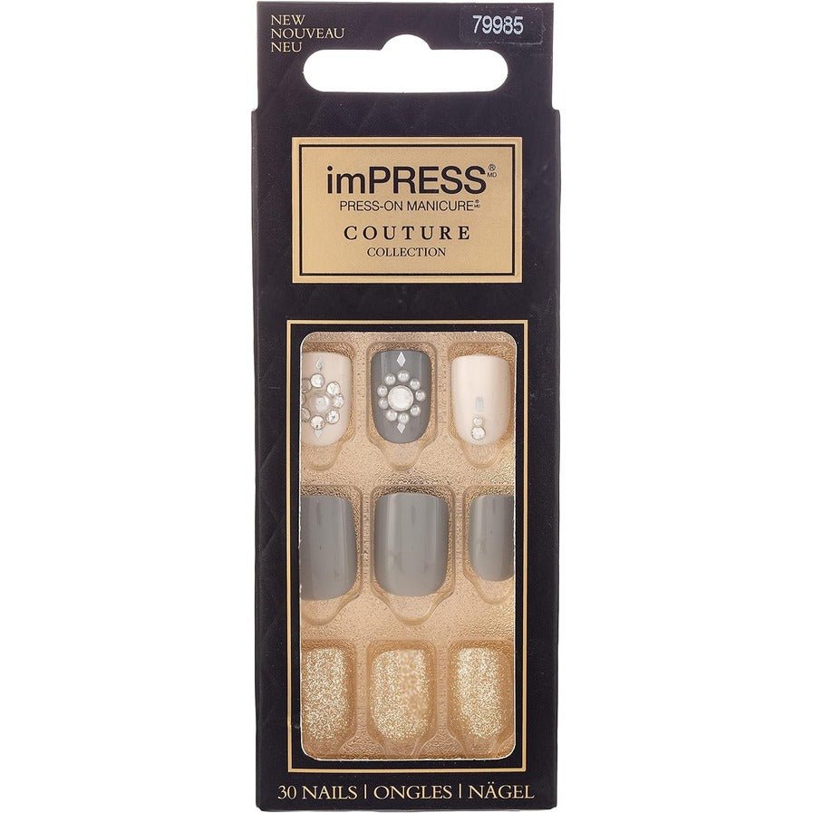 Kiss Impress Nails Couture Collection - Sassy Queen Press-On Nails | Bipl05C | Easy DIY Fake Nails for Parties, Weddings & Special Occasions