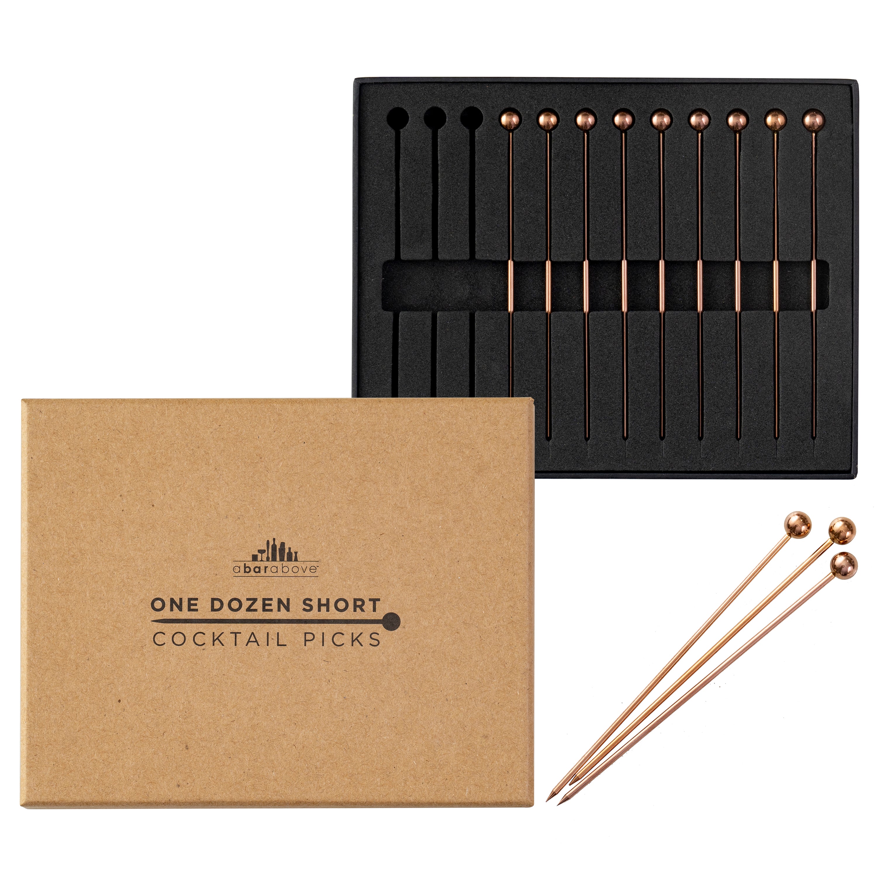 Vintage Copper Cocktail Picks Set of 6 - Elegant Drink Stirrers for Martini, Garnish & Appetizers - Perfect for Home Bars, Parties & Gifts
