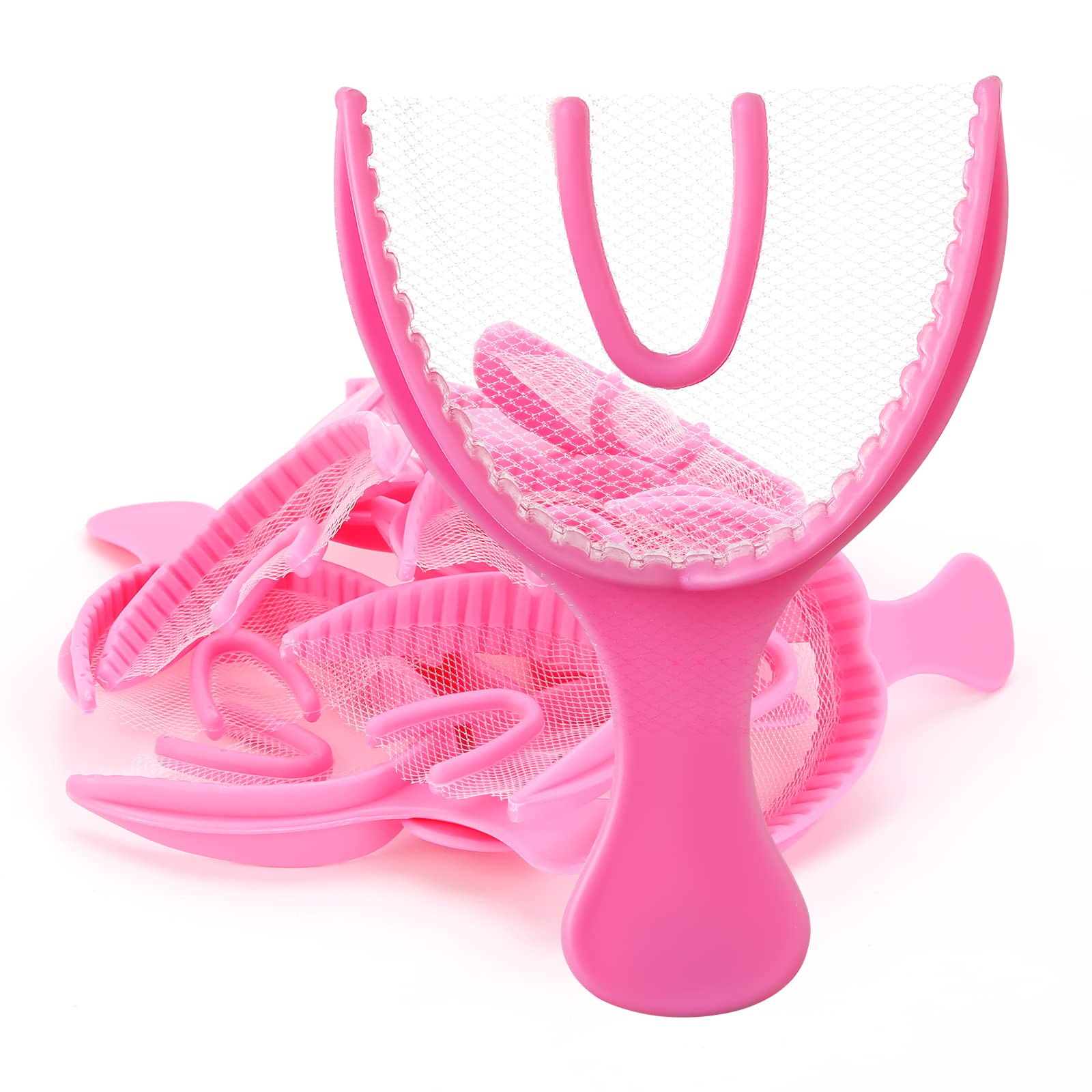 JMU Full Arch Bite Registration Trays 30 Pcs - Disposable Dental Impression Trays for Teeth Models (Pink) - Perfect for Dentists, Orthodontists & Dental Labs for Accurate Bite Registration & Impressions