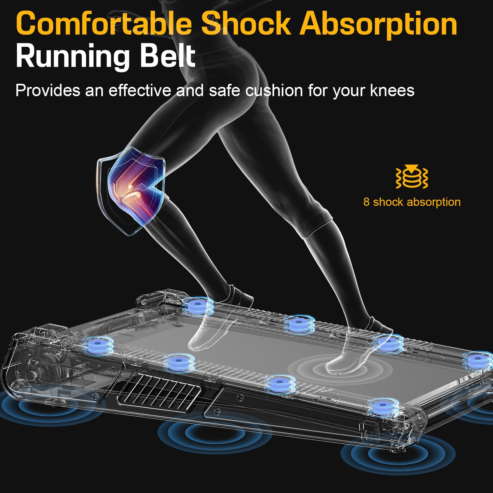 Under Desk Treadmill for Home & Office - 2.5HP Compact Walking Pad with Adjustable Incline, 330LBS Capacity - Perfect for Small Spaces, Work from Home & Office Fitness