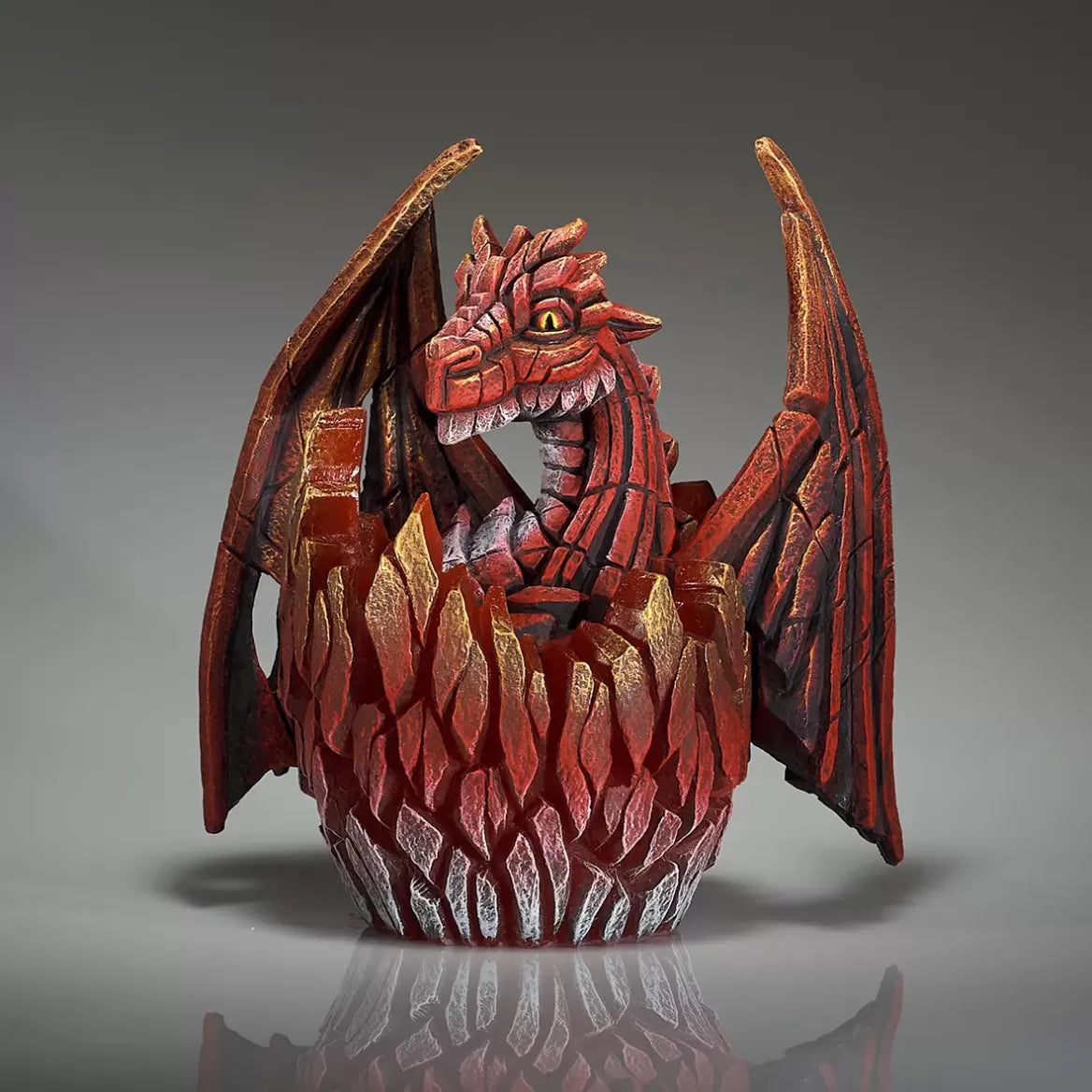 Edge Sculpture Red Dragon Egg - Handcrafted Home Decor for Fantasy & Medieval Themed Rooms - Perfect for Bookshelves, Desktops, and Gift Giving