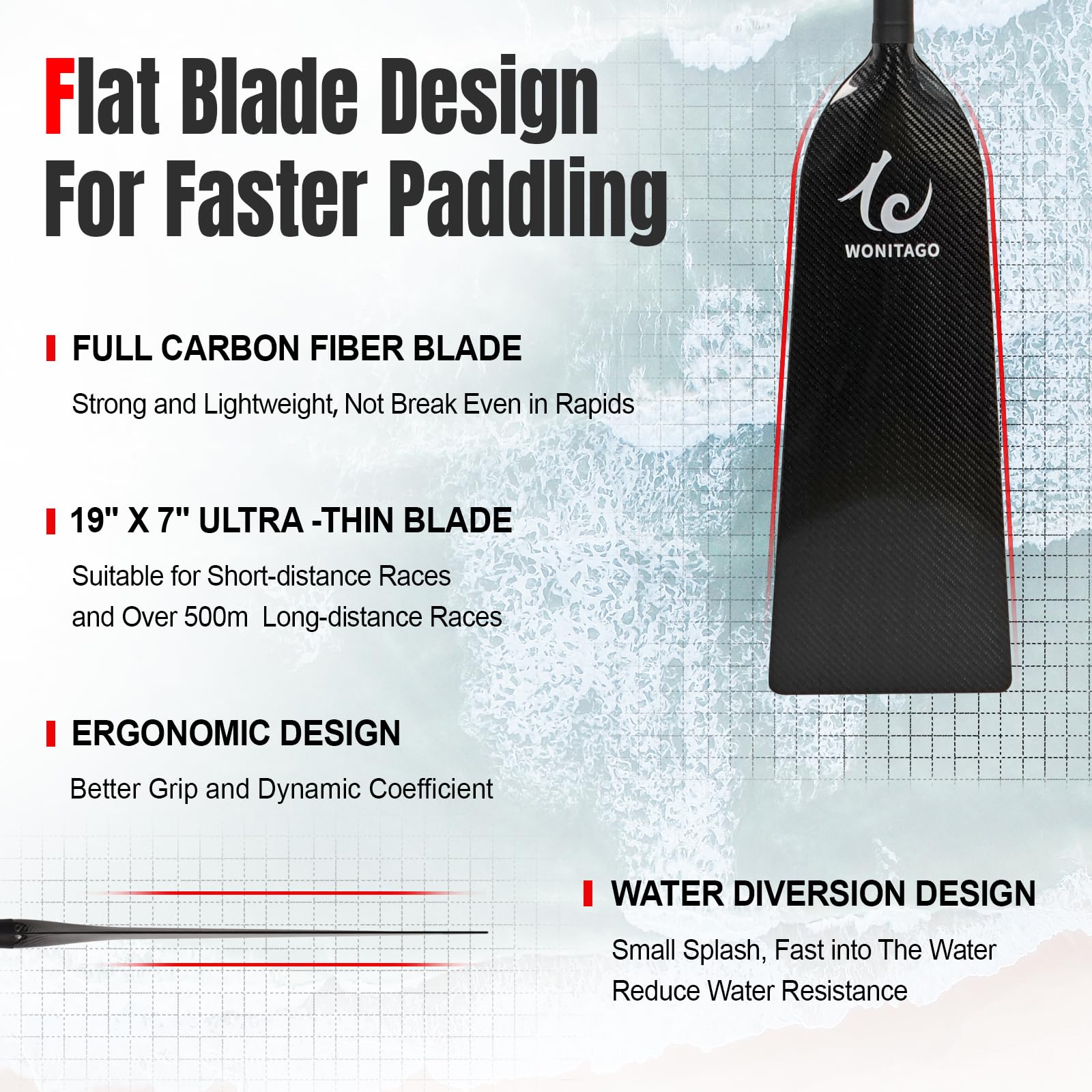 Premium Full Carbon Fiber Dragon Boat Paddles - Lightweight & Durable IDBF Approved Racing Paddle (117/120/122/125cm) with Protective Paddle Bag - Perfect for Competitive Dragon Boat Racing, Team Training, and Water Sports Enthusiasts