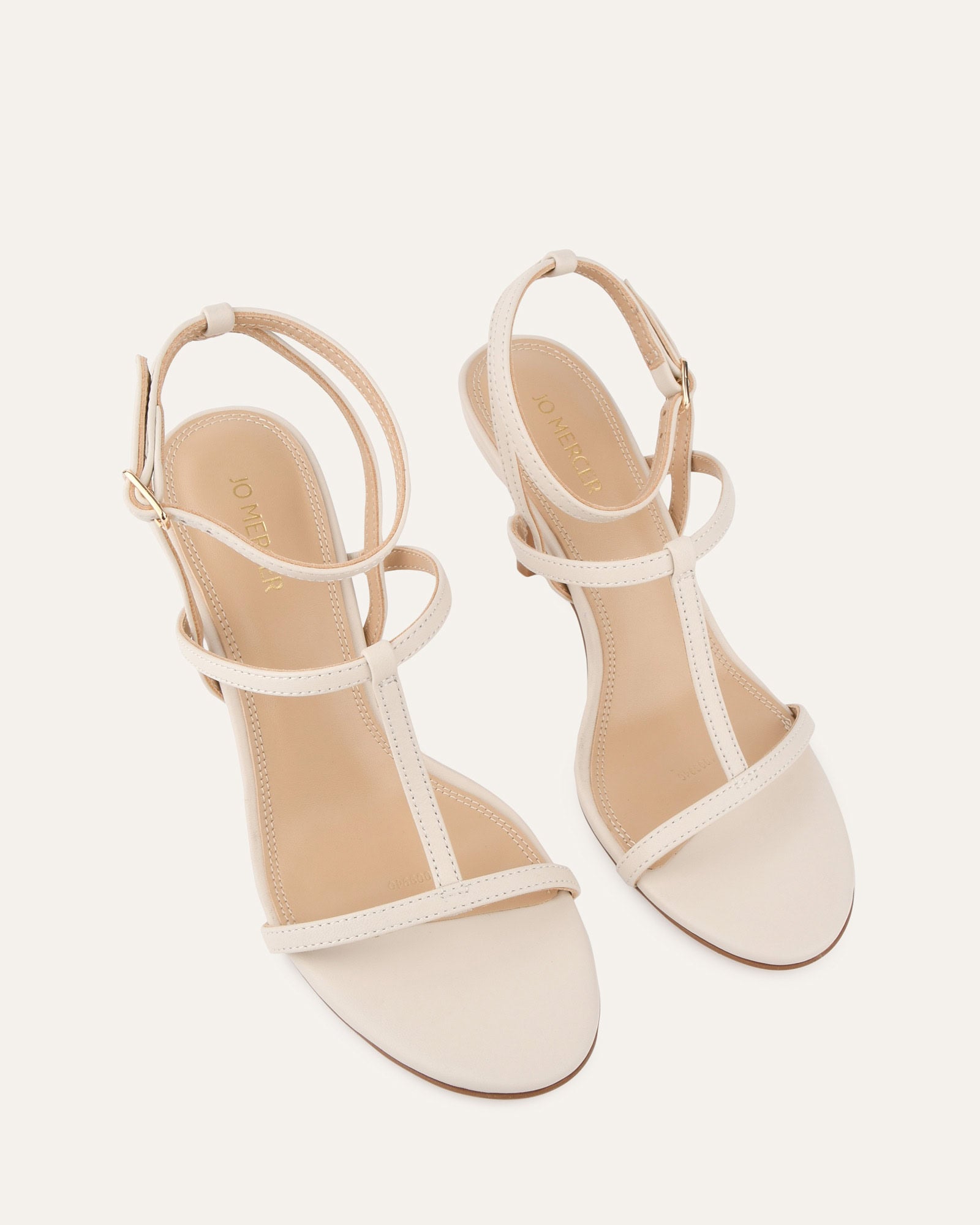 Lacey High Heel Sandals for Women - Off White Leather Strappy Dress Shoes for Weddings, Parties & Evening Events