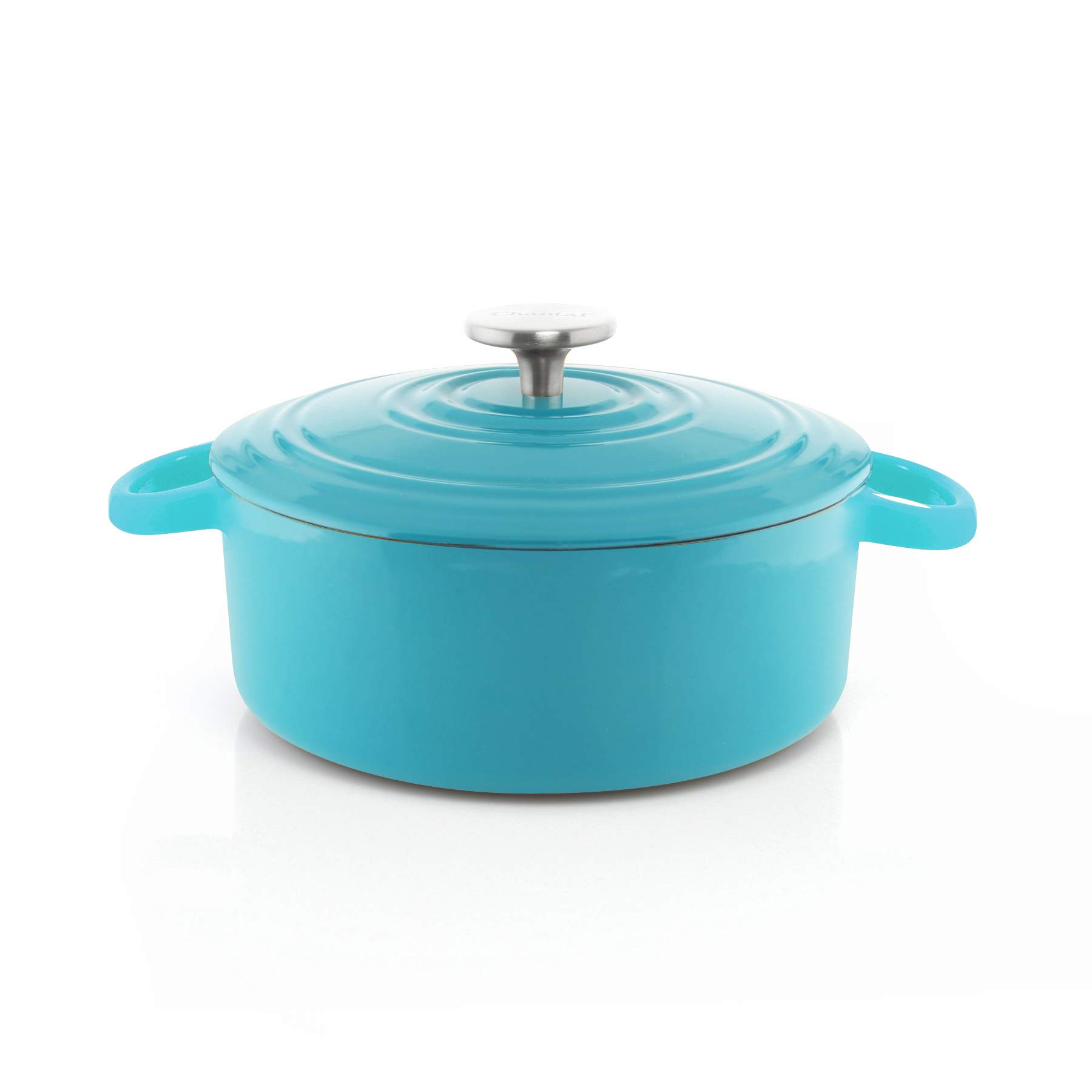 Premium Chantal 3 Quart Enameled Cast Iron Dutch Oven - US Formulated, Sea Blue - Perfect for Braising, Stewing & Baking Bread at Home