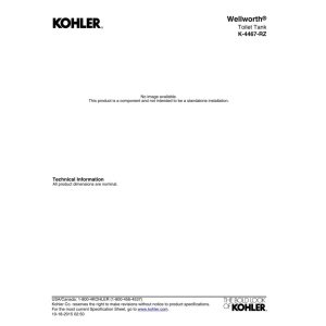 Kohler K-4467-RZ-0 White 1.28 GPF Toilet Tank with Bedpan Lugs & 11