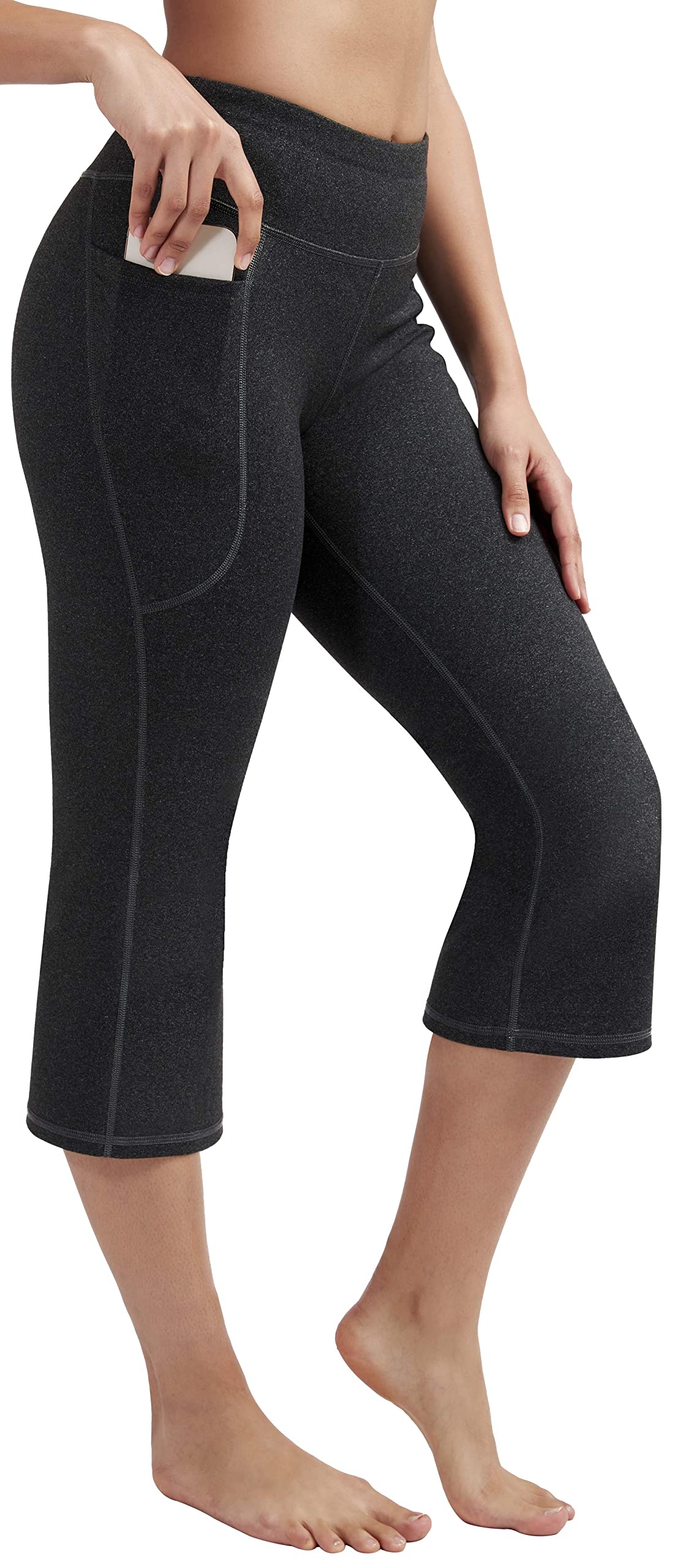 Healthyoga Women's Bootcut Yoga Pants with Pockets - High Waisted Workout & Office Pants - Stretchy Bootleg Dress Pants for Yoga, Gym, Work & Casual Wear