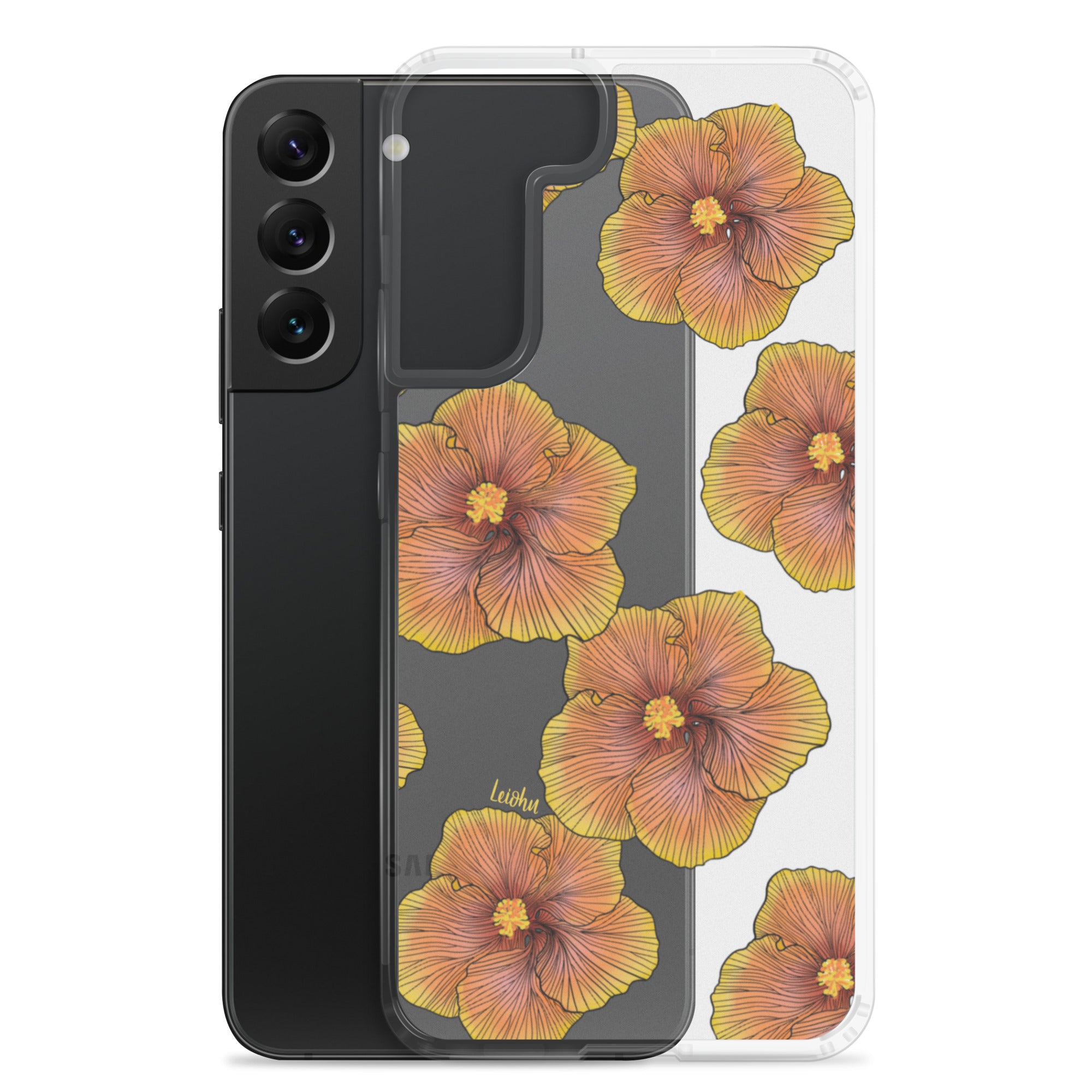 Sunrise Hibiscus Clear Phone Case for Samsung Galaxy - Slim Protective Cover for Everyday Use & Style