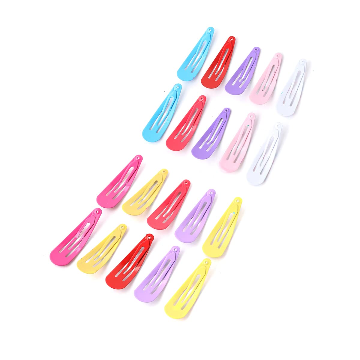 Melbees by Yellow Chimes 20-Piece Girls Hair Clips Set - Colorful Snap Clips & Tic Tac Hair Pins for Kids - Cute Hair Accessories for School, Parties & Everyday Wear