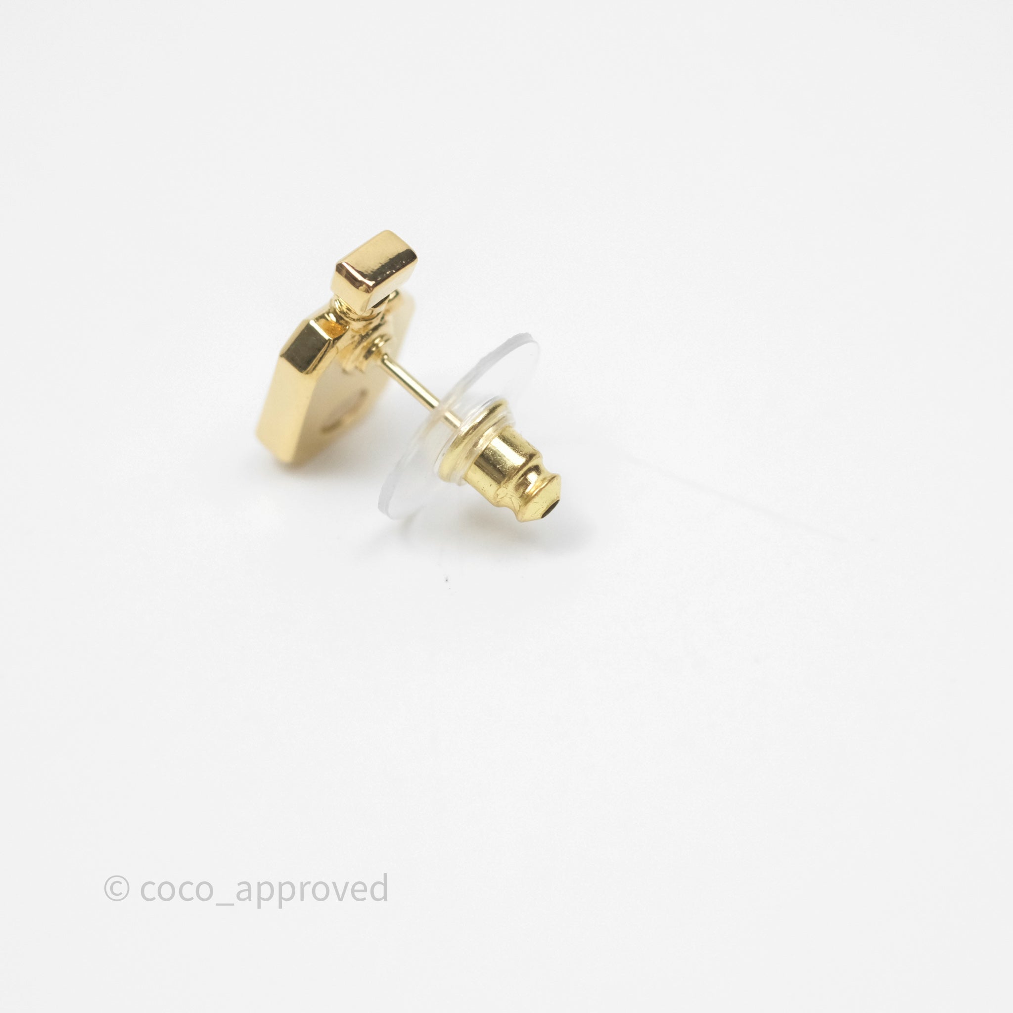 Chanel CC White Perfume Bottle Earrings in Gold Tone - 25C - Elegant Fashion Jewelry for Women, Perfect for Parties, Weddings & Special Occasions