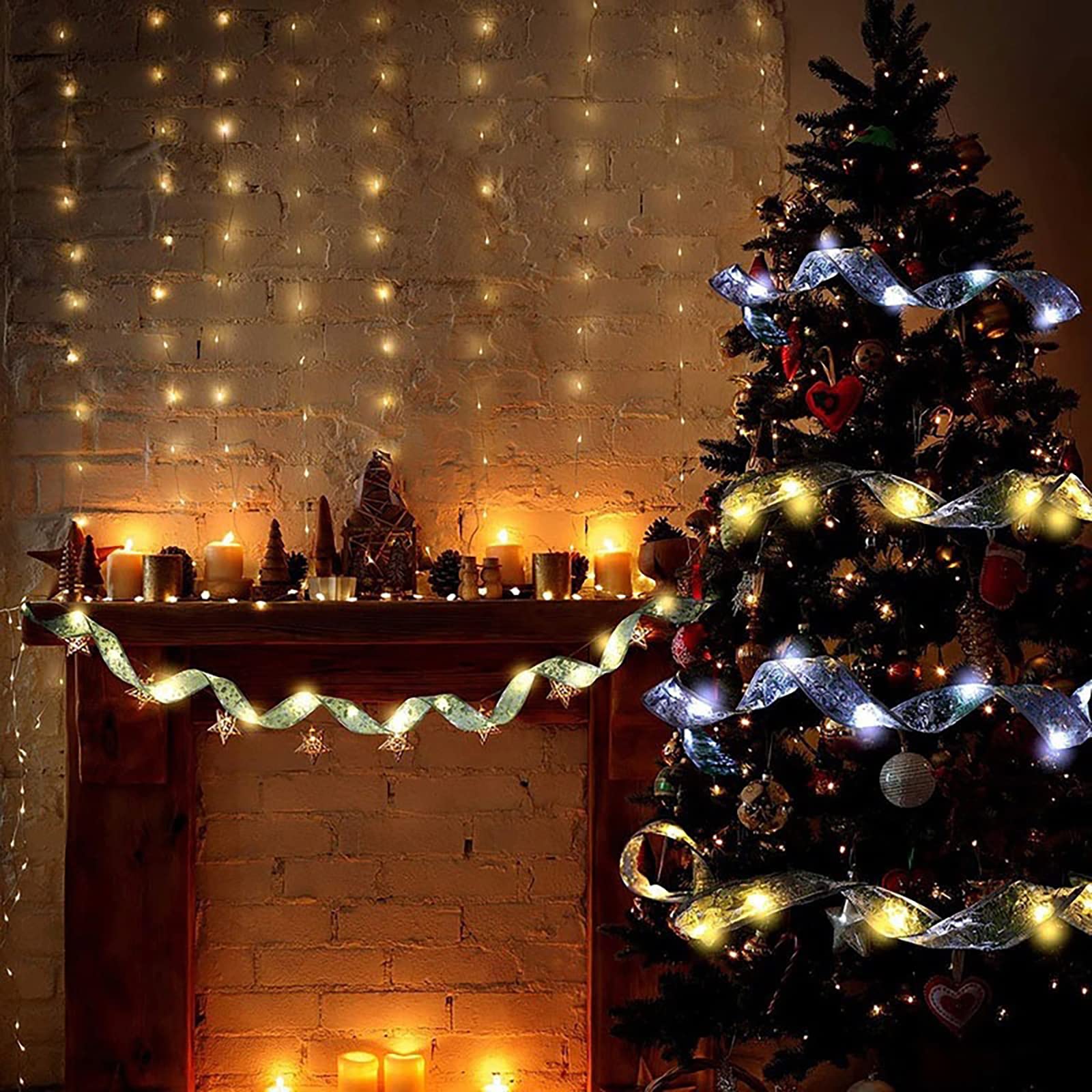 UFRITAN 13ft 40 LED Christmas String Lights - Waterproof Battery Operated for Indoor/Outdoor Use | Perfect for Christmas Tree, Wall, Window & Party Decorations | Holiday Home & Garden Decoration
