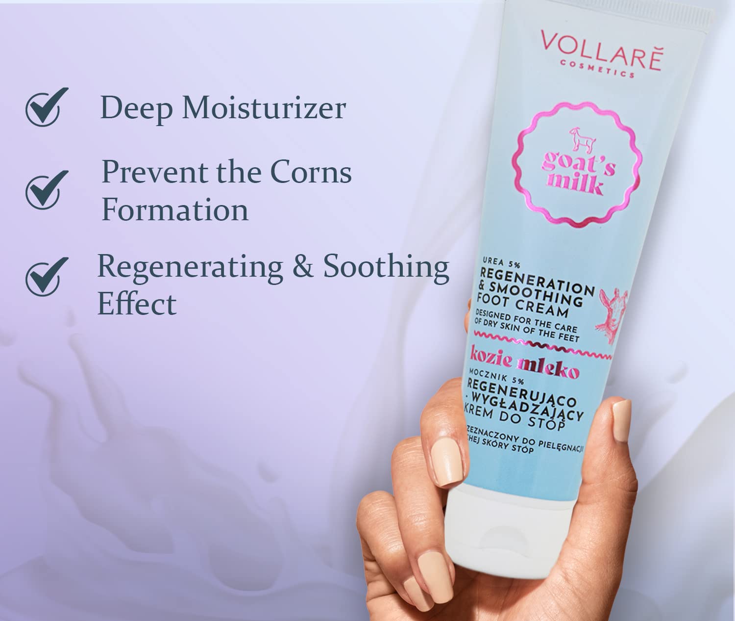 Urea Foot Cream for Dry & Cracked Heels - Intensive Moisturizing Treatment with Goat Milk Proteins - Travel Size Foot Lotion for Soft, Smooth Feet | Perfect for Daily Foot Care, Cracked Heel Repair & On-the-Go Hydration
