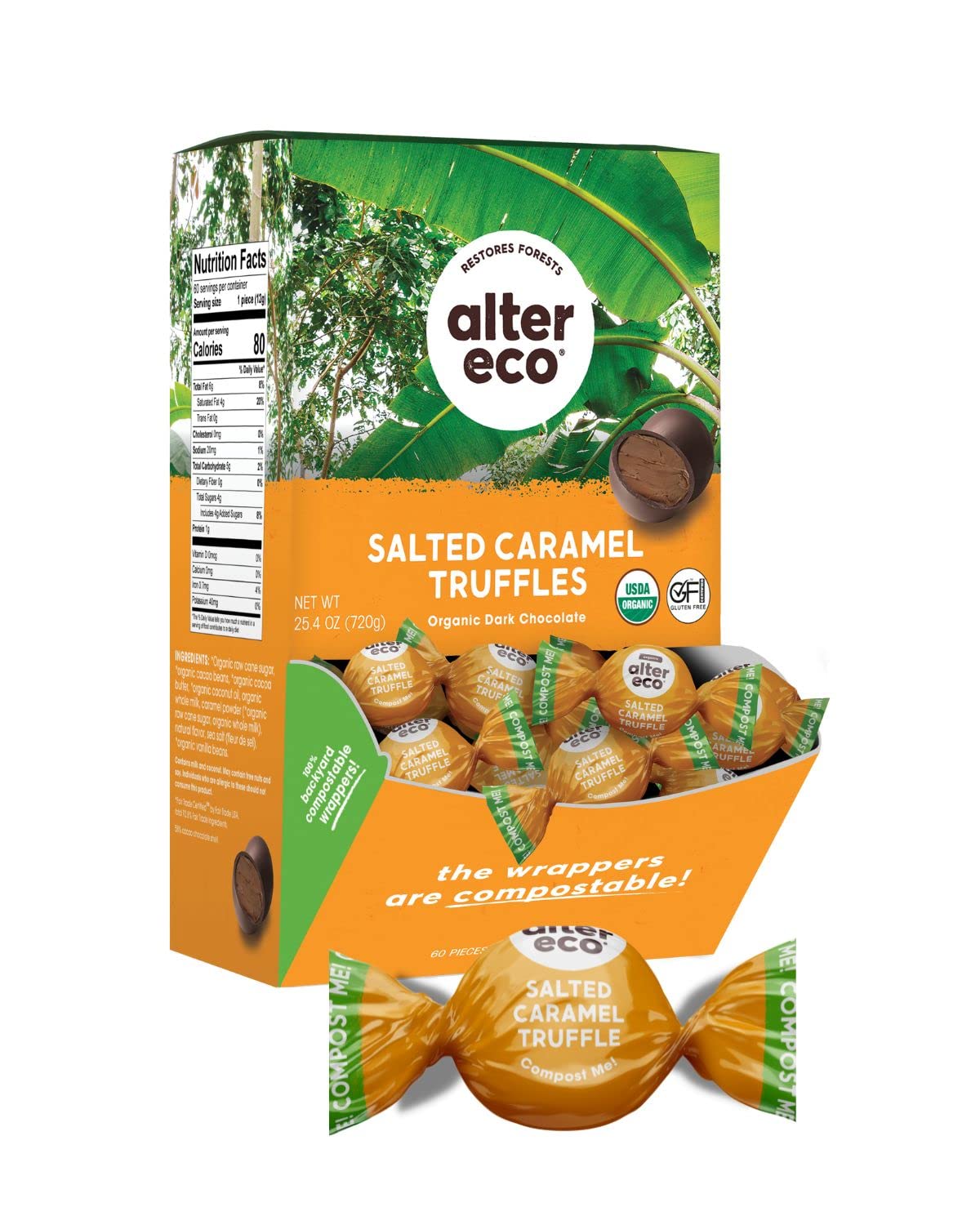 Organic Dark Chocolate Truffles 58% Cocoa, Fair Trade, Gluten-Free - Perfect for Gifts & Desserts