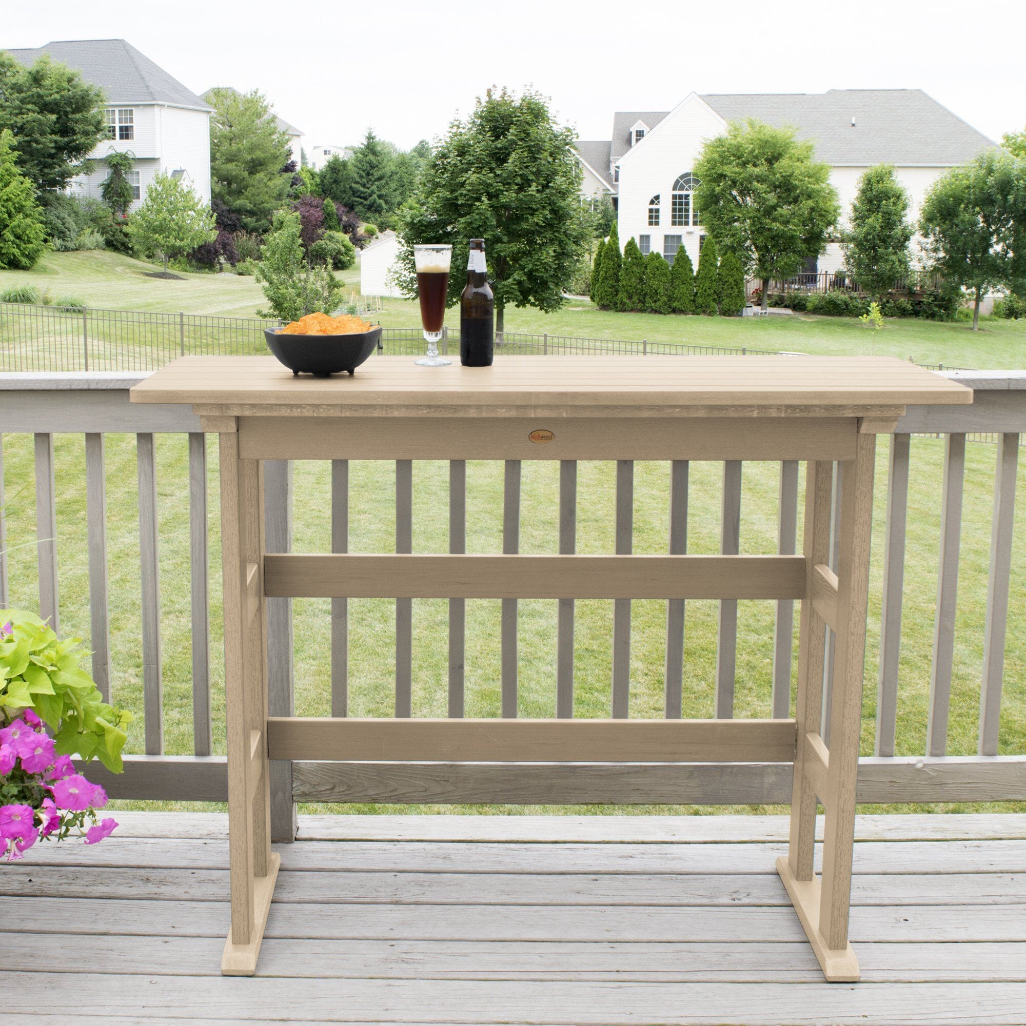 Refurbished Lehigh Bar Height Balcony Table - Outdoor Bistro Set for Patio, Deck & Small Spaces - Perfect for Coffee, Dining & Relaxing