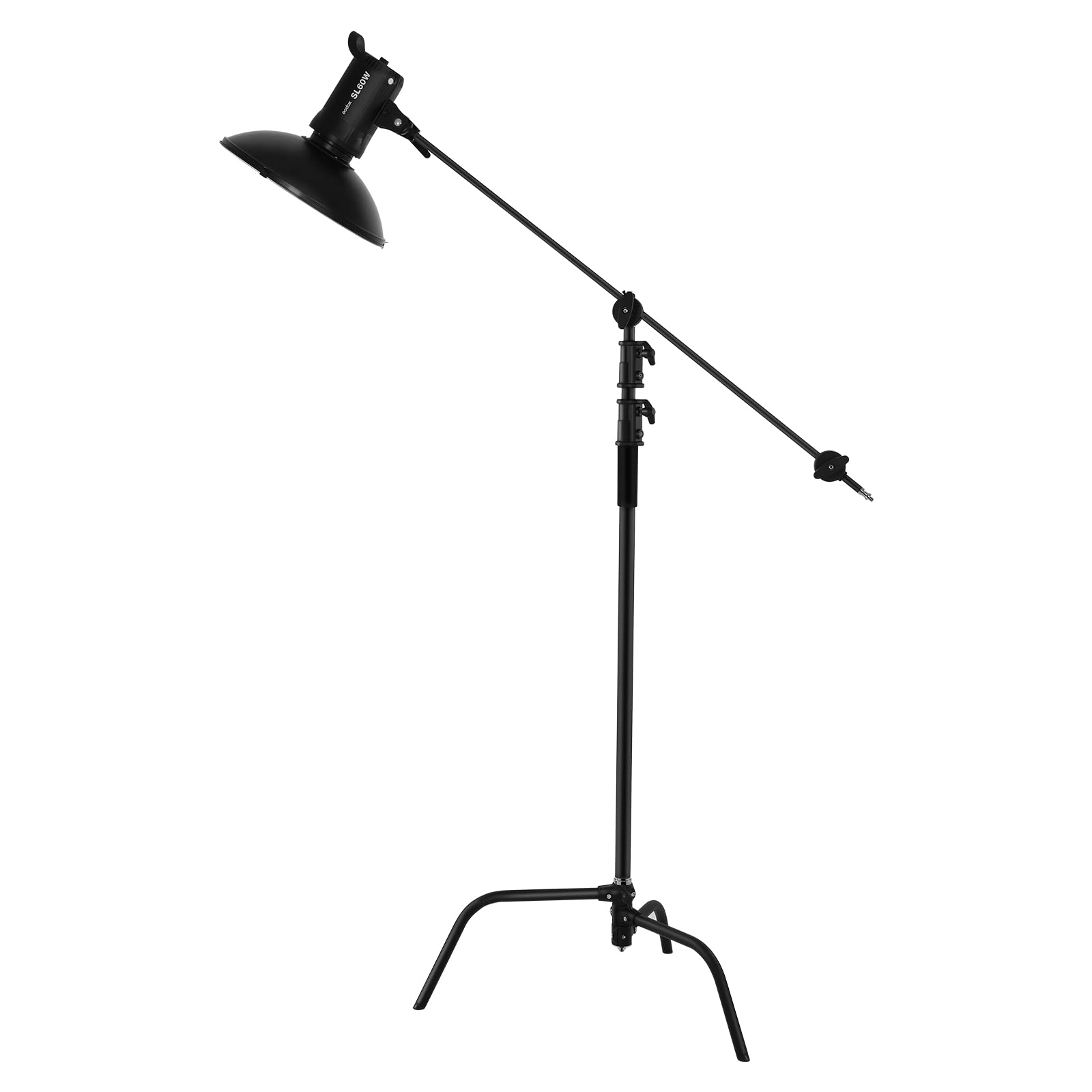 **Soonpho 2 Pack Heavy-Duty Steel C-Stand with 3.5' Extension Arm & Turtle Base – Professional Photography Light Stand for Studio, Softbox, Reflector – Max Height 10' (305cm) – Black – Perfect for Photo Shoots, Video Lighting, and Studio Equipment**