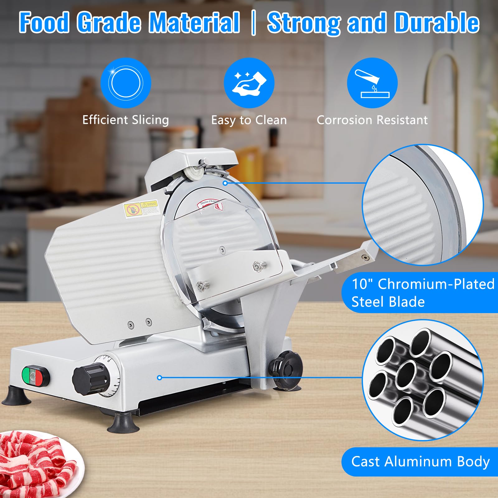 240W Electric Meat Slicer with 10
