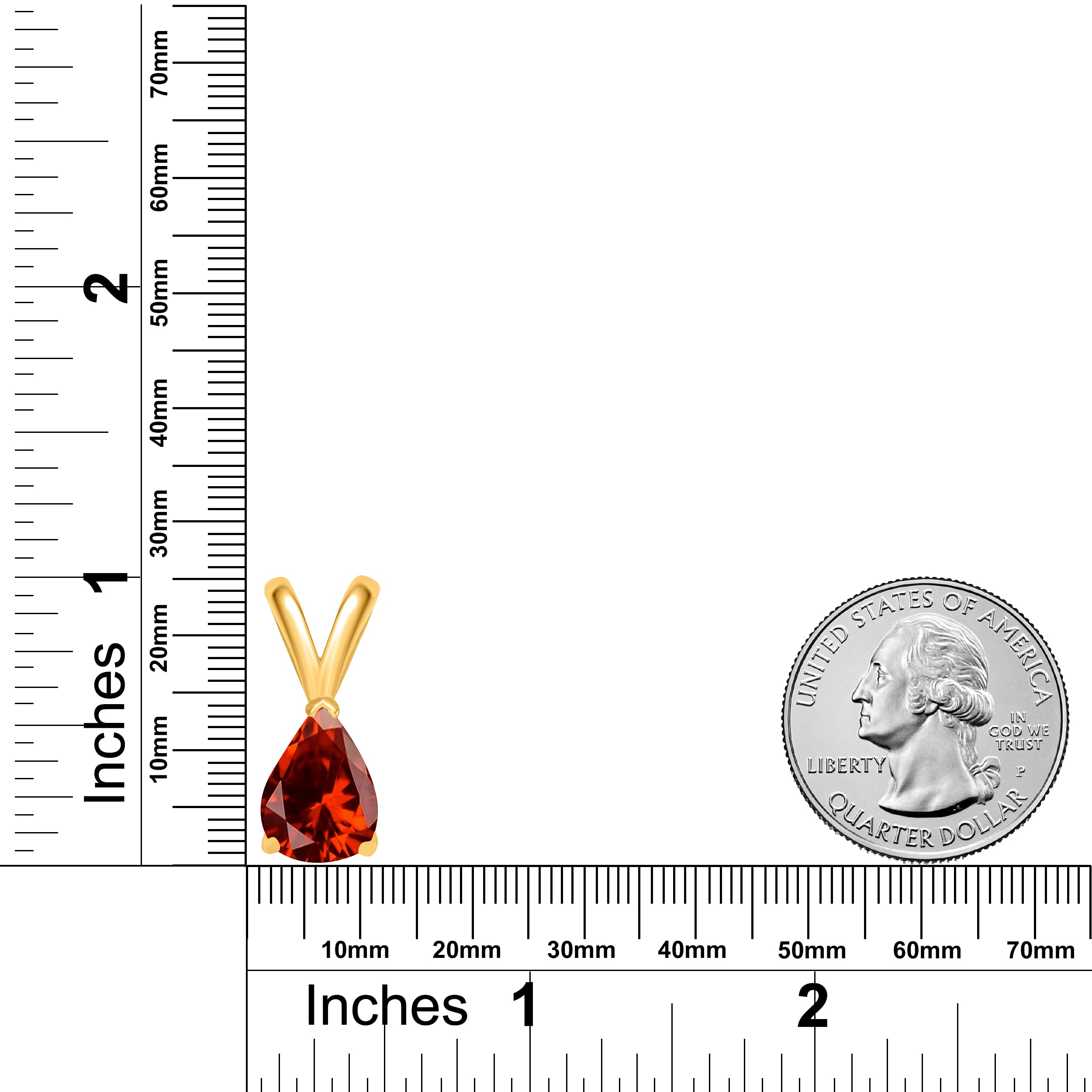 14K Yellow Gold Garnet Pendant Necklace for Women | 0.90 Carat Pear-Shaped Stone with Prong Setting | 18