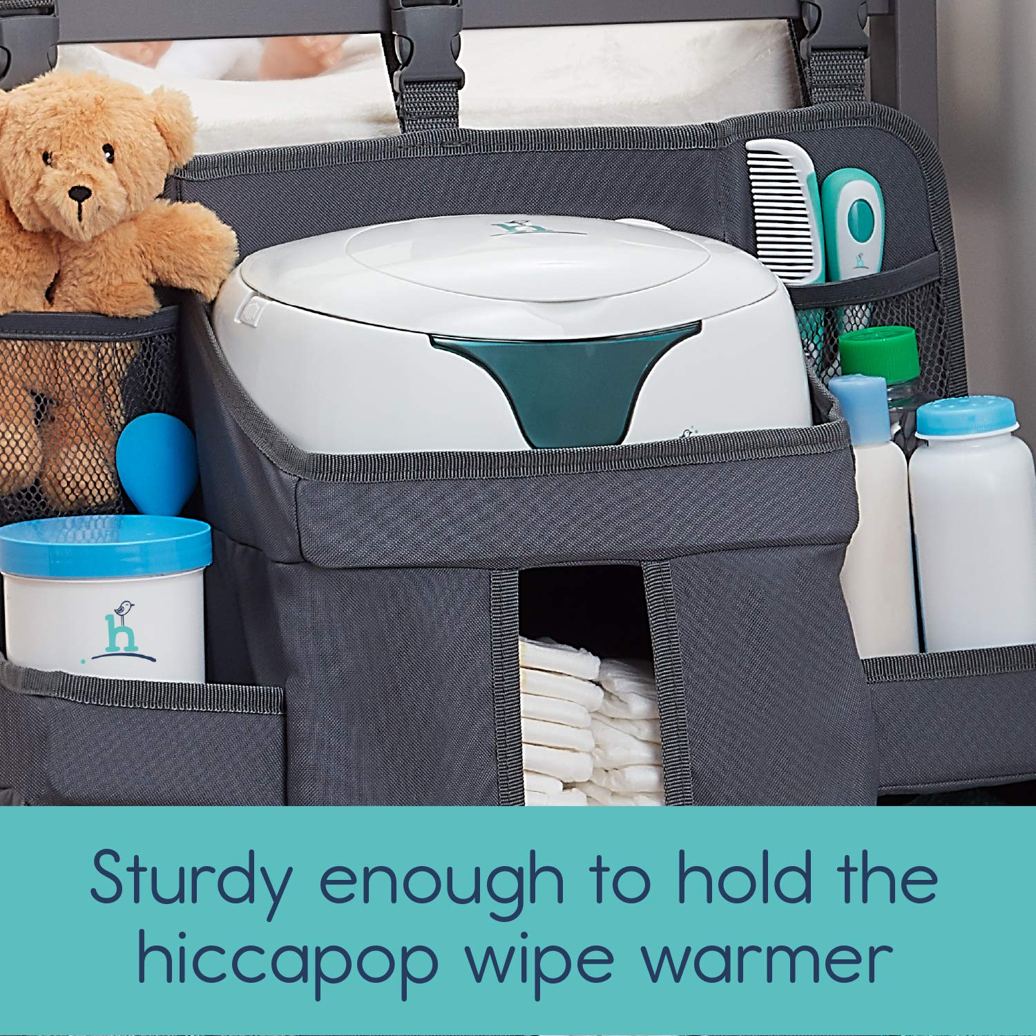 Hiccapop Hanging Diaper Organizer - Baby Changing Table & Crib Diaper Storage Organizer - Nursery Diaper Stacker & Baby Essentials Caddy - Perfect for Diaper Changes, Baby Care & Nursery Organization