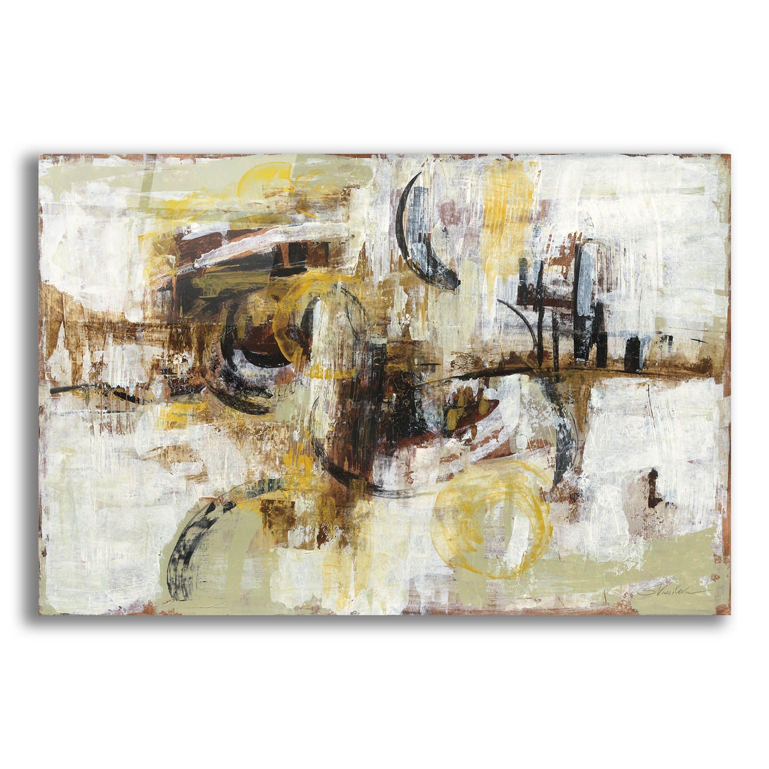 Silvia Vassileva Graffiti Wall III Acrylic Glass Wall Art - 24x16 Inches Modern Abstract Painting for Living Room, Bedroom & Office Decor