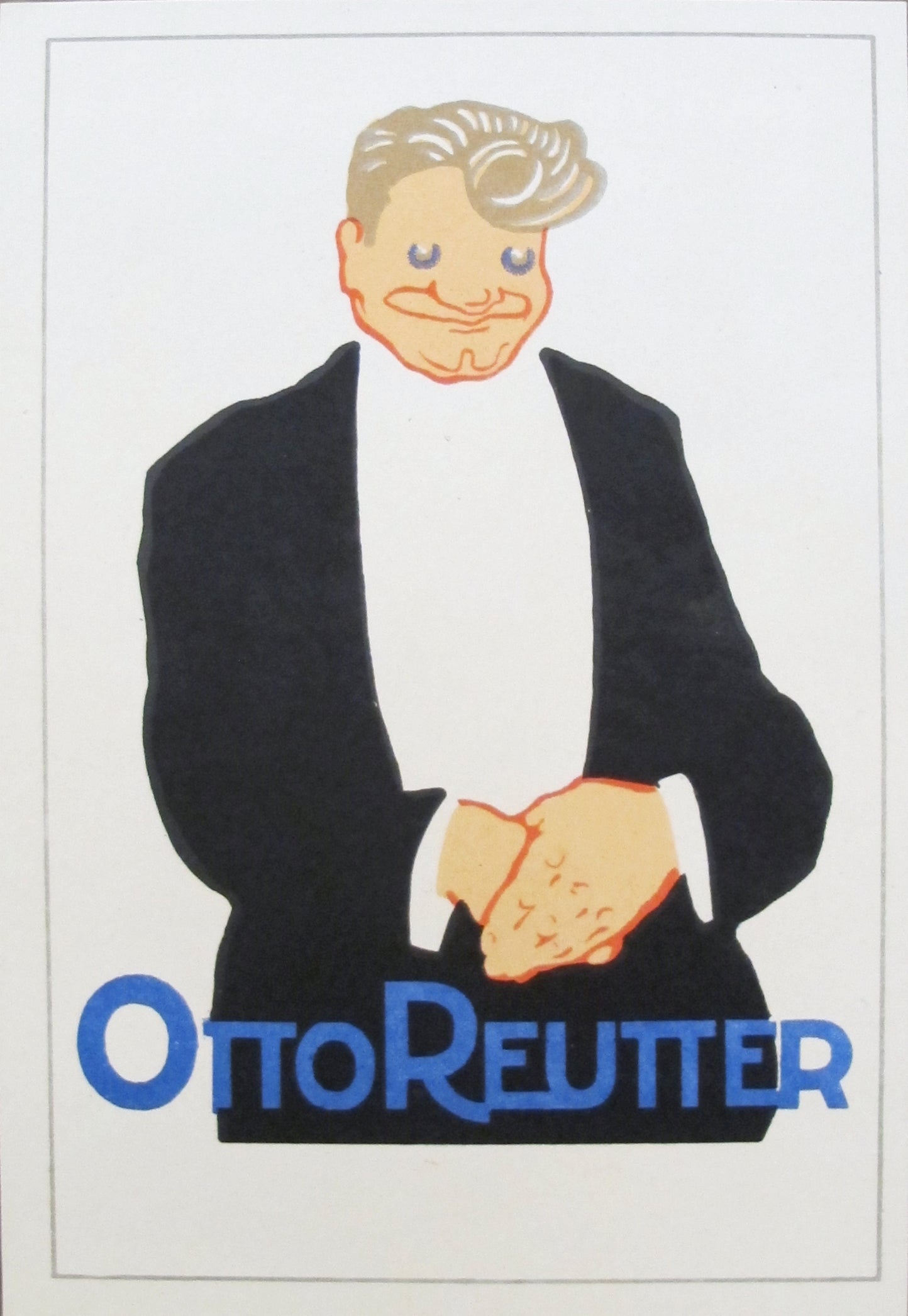 1927 Vintage German Mini Poster - Otto Reutter Collectible Art Print for Home Decor & Office Wall Art | Perfect for Retro Themed Rooms & Gift Ideas