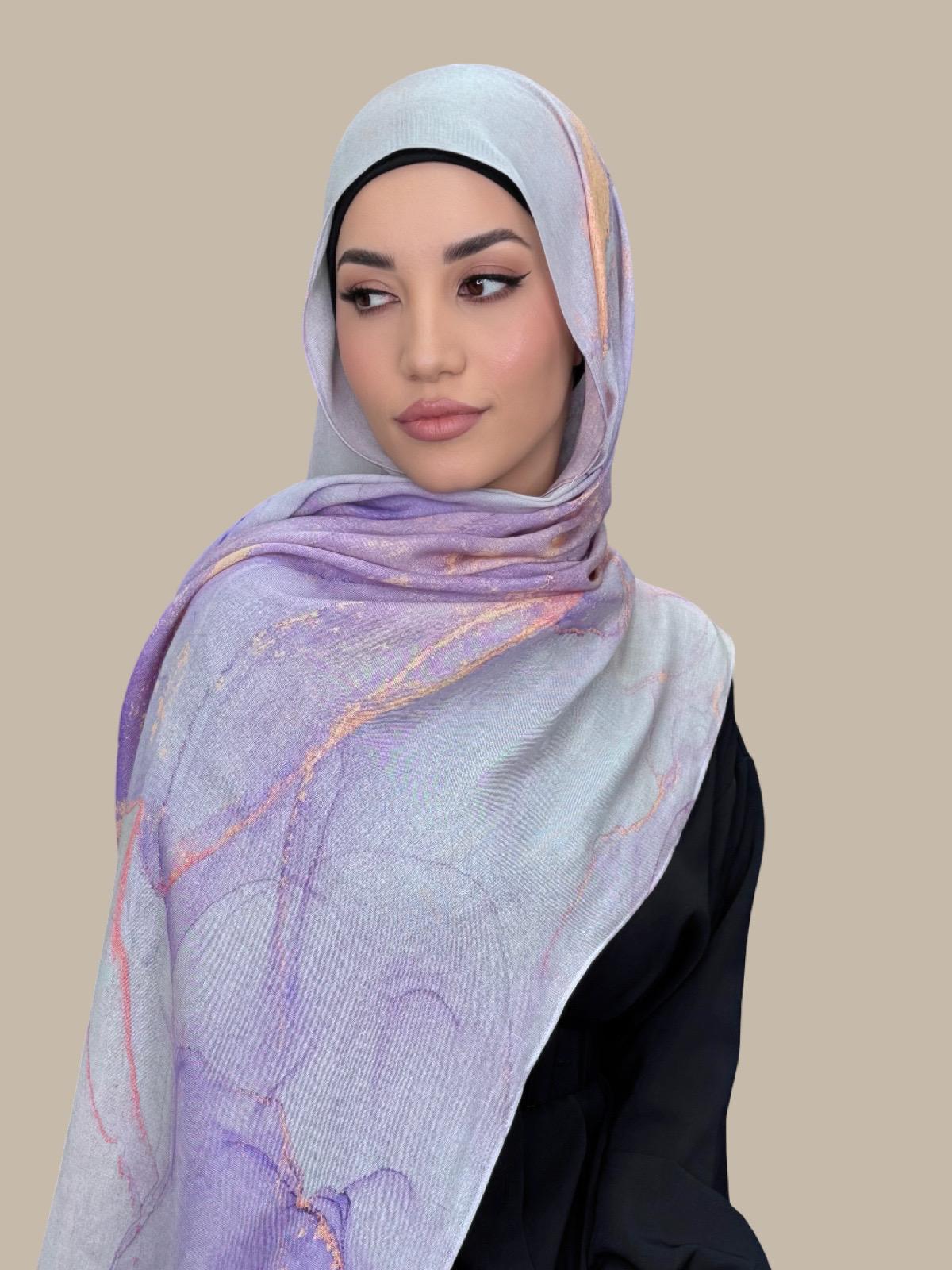 Lavanta Bay Print Modal Hijab - Soft, Breathable & Stylish Scarf for Muslim Women - Perfect for Daily Wear, Prayer & Special Occasions
