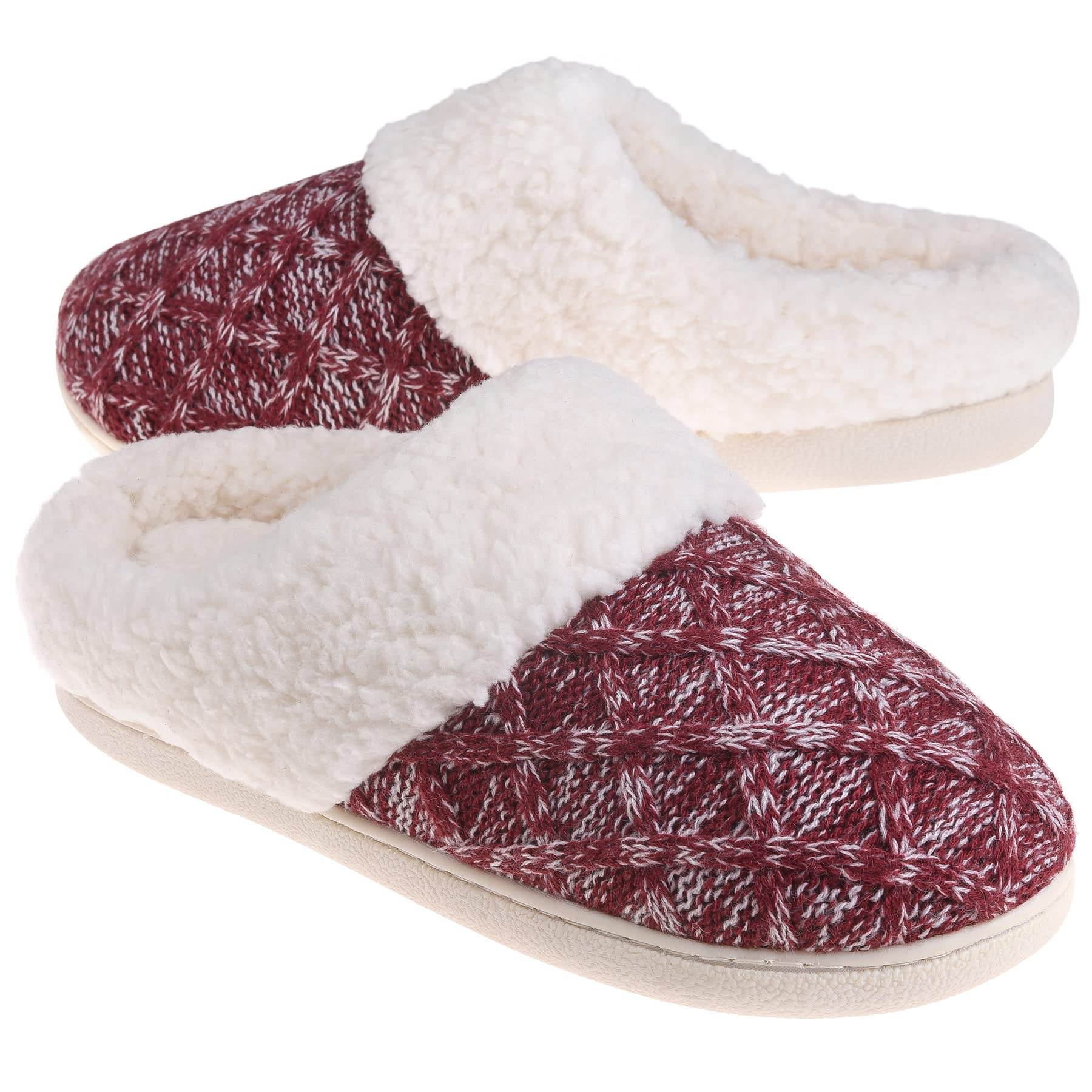 Women's Memory Foam House Slippers - Soft Fuzzy Slide-On Slippers for Ladies, Comfortable Indoor/Outdoor Bedroom Shoes - Perfect for Relaxing at Home, Lounging & Quick Errands