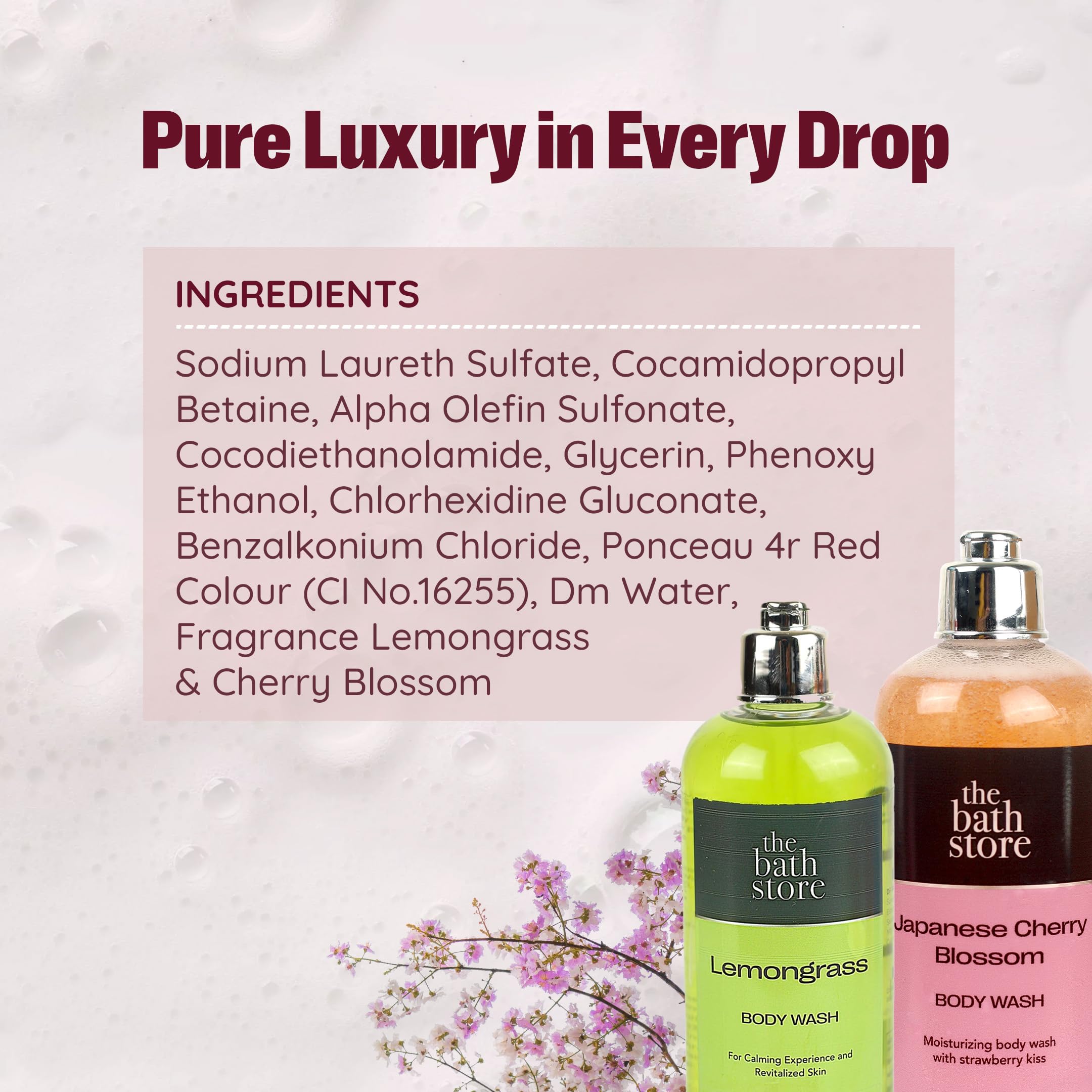 **Moisturizing Body Wash for Dry & Oily Skin - Lemongrass & Japanese Cherry Blossom Scented Shower Gel (Pack of 2, 300ml Each) | Gentle Cleansing for Women & Men | Tan Removal & Hydrating for Daily Use**
