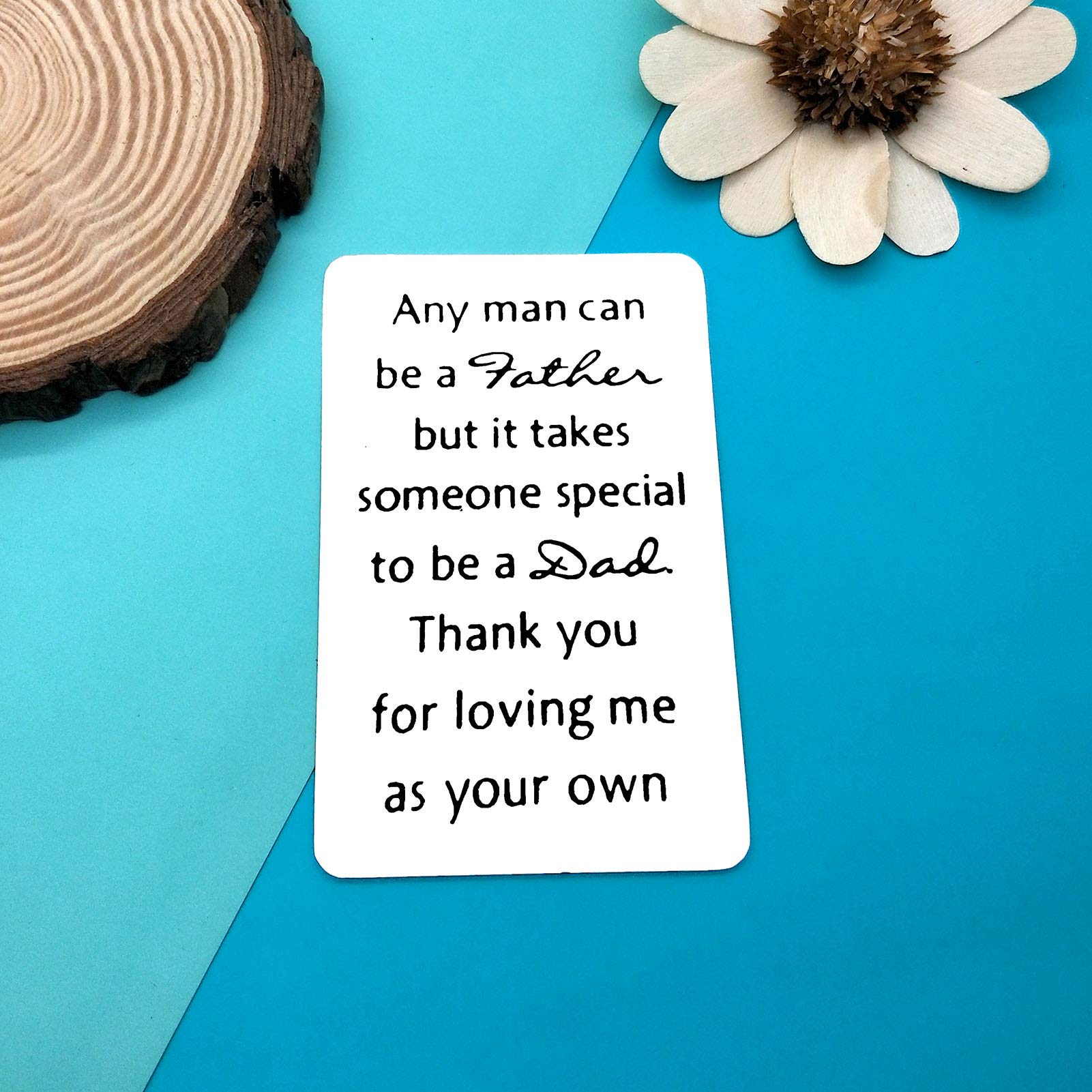 Stepdad Wallet Card - Thoughtful Gift for Stepfather from Stepdaughter or Stepson | Bonus Dad Birthday, Father's Day, Thanksgiving & Christmas Appreciation Gift | Engraved Metal Wallet Card for Dads | Perfect for Everyday Carry, Special Occasions & Heartfelt Moments