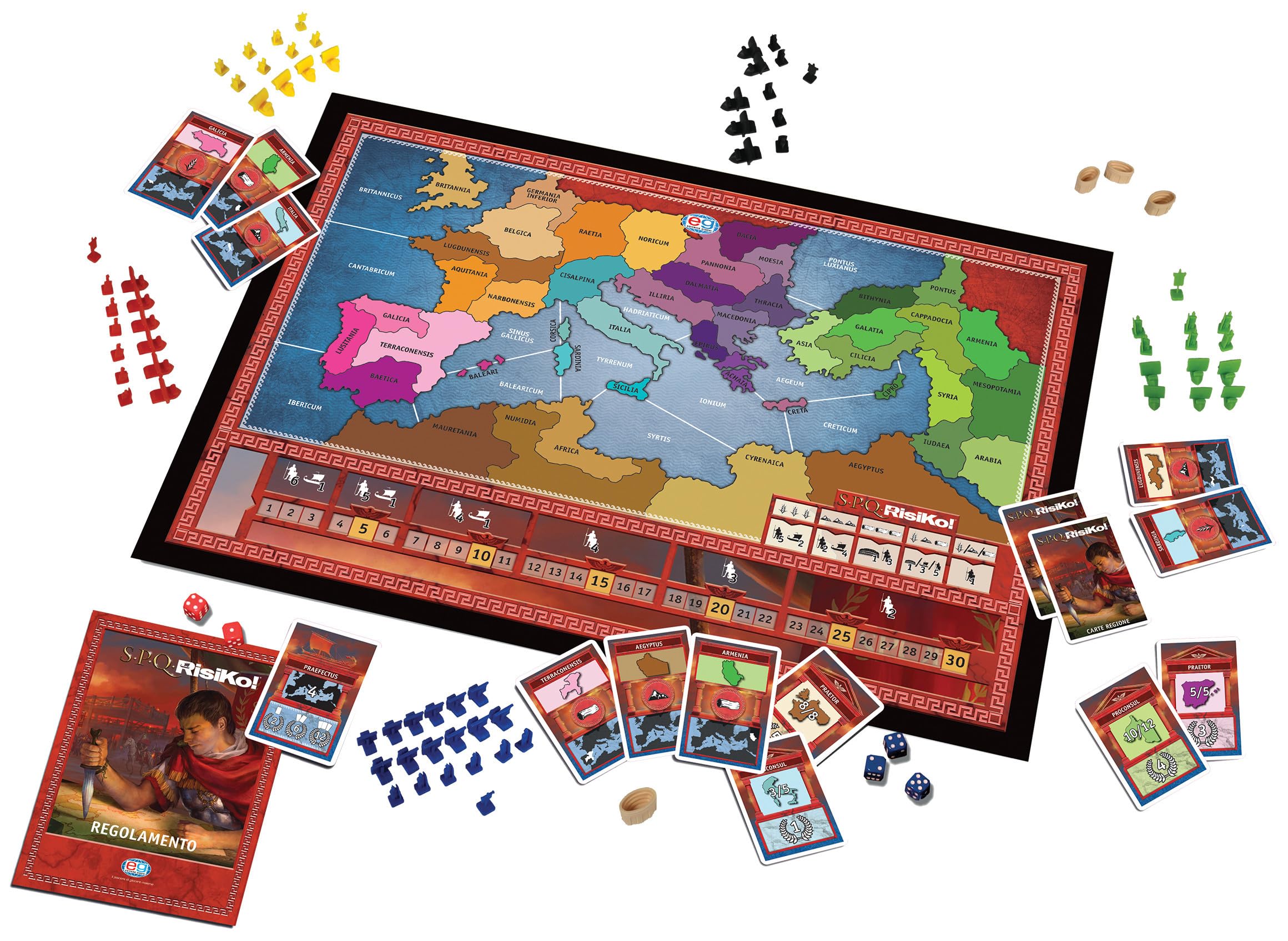 Spin Master Games SPQRisiKo Strategy Board Game - Ancient Roman Empire Theme, Family Game for Ages 8+, SPQR Multicolored (6053992) - Perfect for Family Game Nights & History Enthusiasts