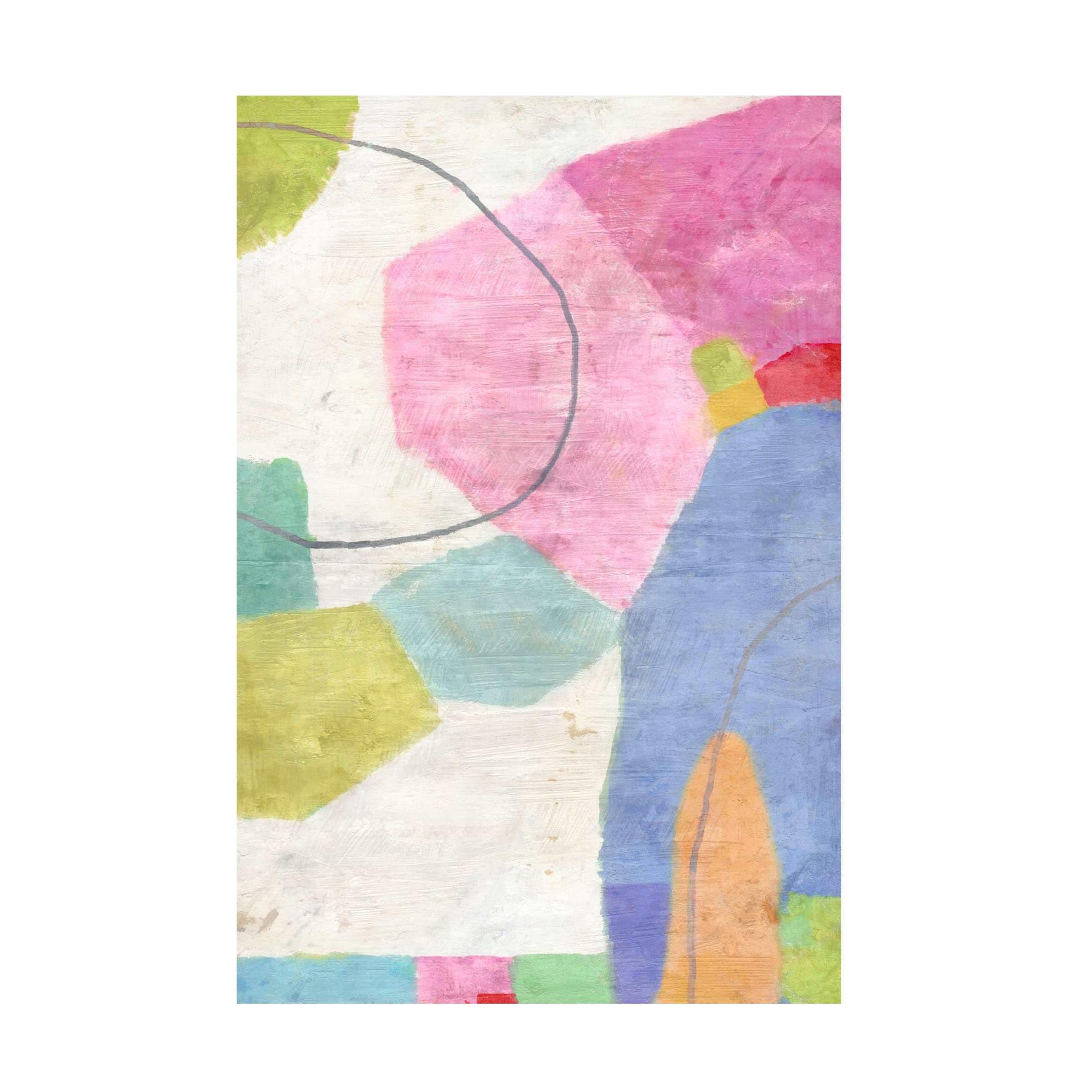 Trademark Fine Art 'Cotton Candy 2' Canvas Wall Art by Suzanne Nicoll - 30x47 Inches, Modern Abstract Painting for Living Room, Bedroom & Office Decor