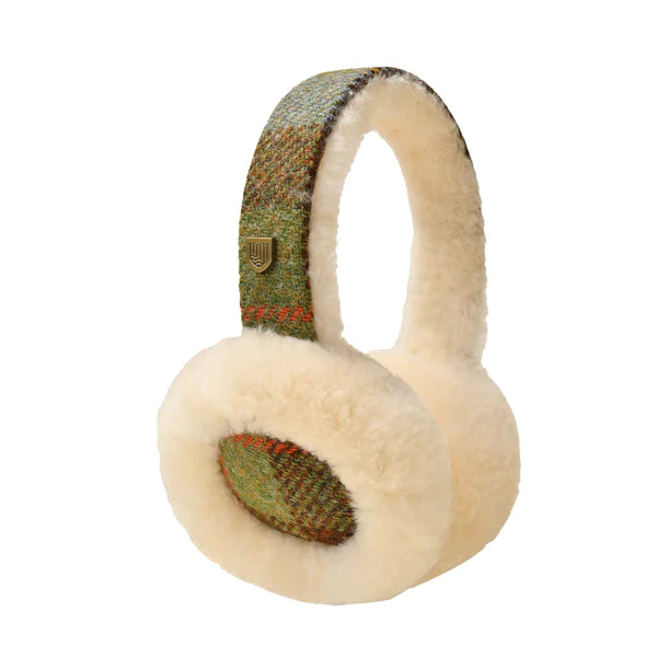 Harris Tweed Ear Muffs for Women & Men - Winter Warm Fleece Lined Ear Warmers (5 Colors) - Perfect for Outdoor Activities, Skiing, Running & Cold Weather Protection
