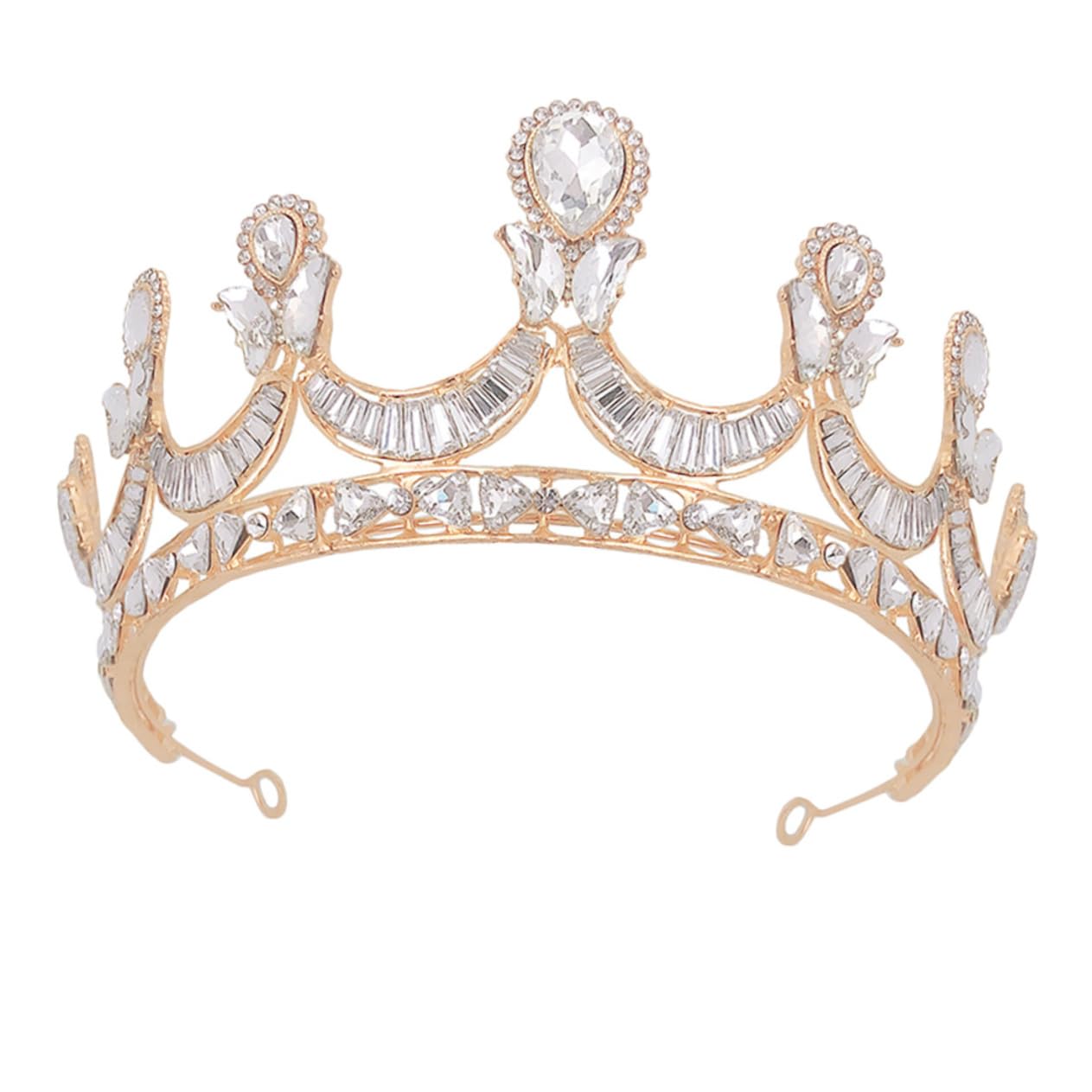 POPETPOP 2pcs Rhinestone Butterfly Crown Headpiece - Gold & Silver Wedding Tiaras for Bride, Women's Crystal Headband with Pearls for Princess Banquet | Perfect for Bridal Accessories, Prom, Pageant & Special Occasions