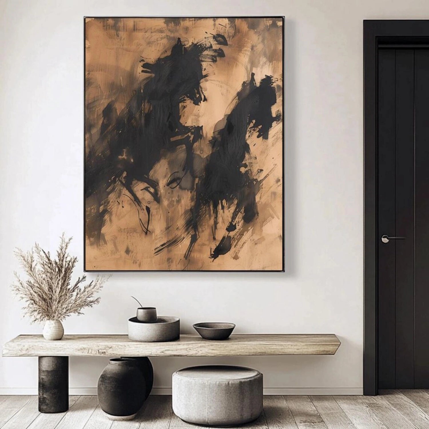Abstract Painting #AB 459 - Modern Wall Art for Living Room, Bedroom & Office Decor | Unique Handmade Canvas Artwork