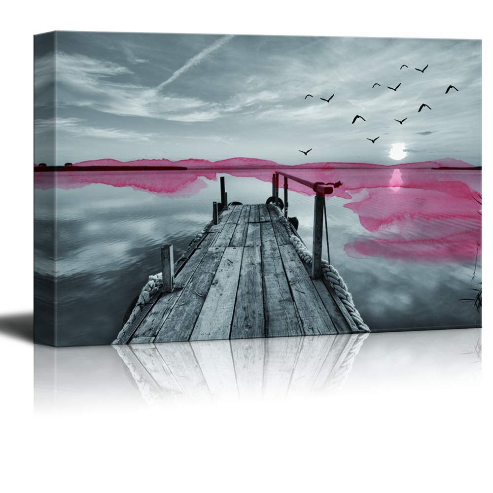 Black and White Scenery Canvas Wall Art - 32x48 Inch Framed Canvas Prints for Bedroom & Living Room Decor | Modern Home Wall Decorations & Paintings | Perfect for Housewarming Gifts & Interior Design