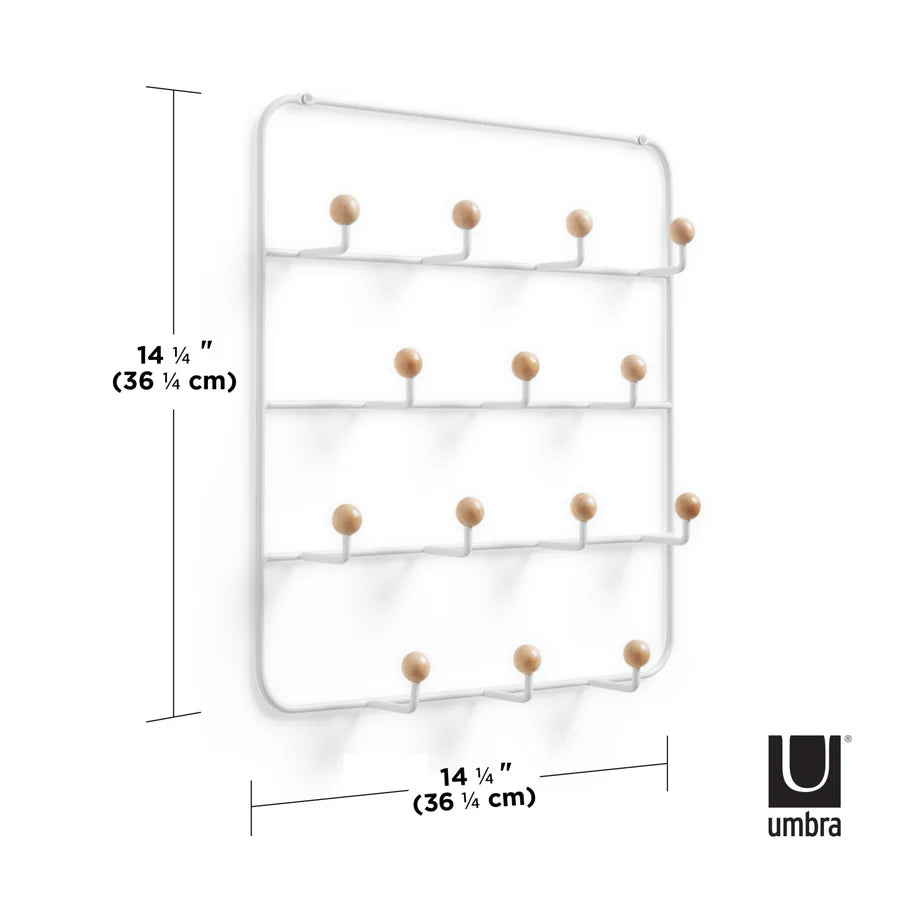 Estique Over The Door Organizer - White/Natural - Space Saving Storage Solution for Bedroom, Bathroom & Closet Organization