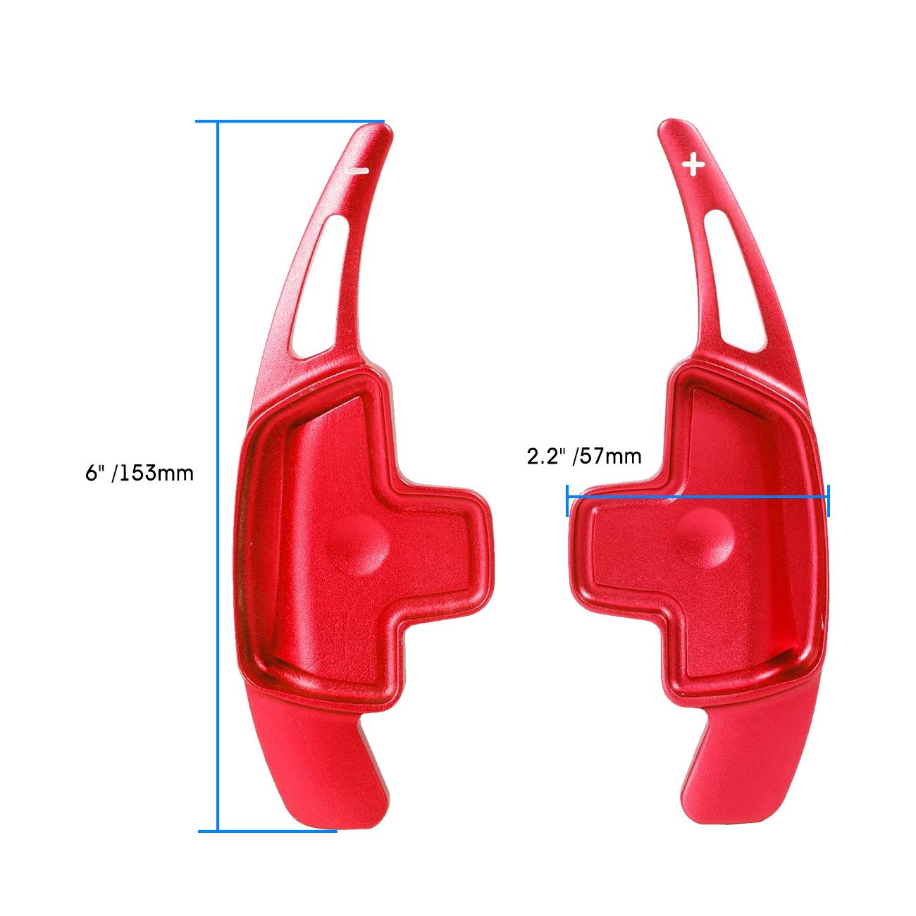Aluminum Paddle Shifter Extensions for Mercedes Benz A/B/C/CLA/CLS/E/G/GL/GLA/GLC/GLE/GLS/Metris/S/SL/SLC Class - Red Metal Steering Wheel Shift Blades for Enhanced Driving Experience & Sporty Look