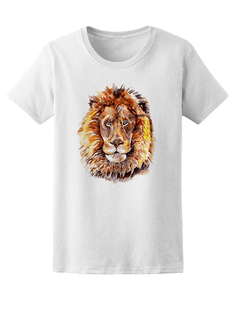 Smartprints Cute Lion Watercolor Sketch T-Shirt for Men - Soft Cotton Graphic Tee for Casual Wear, Street Style & Everyday Outfits