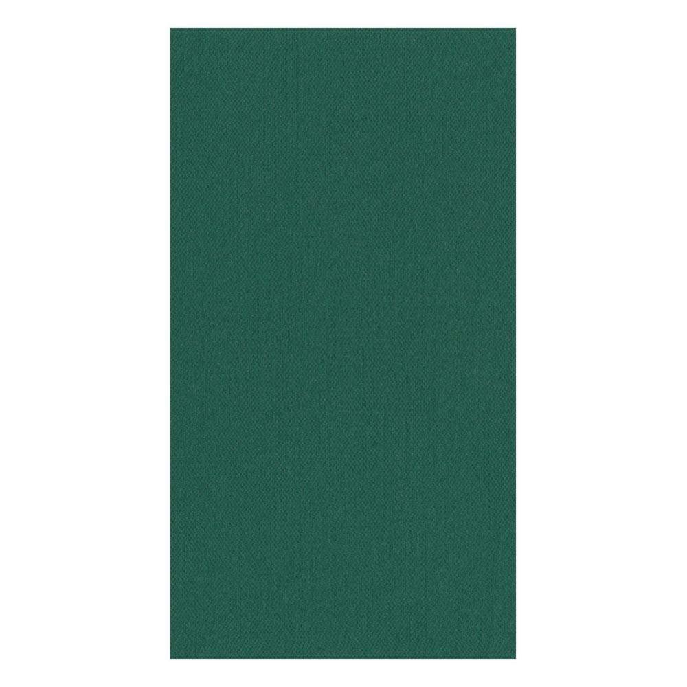 Premium Caspari Paper Linen Solid Guest Towel Napkins in Hunter Green - 4 Packs of 12 (48 Count) - Elegant Dinner Party, Wedding, and Holiday Table Decorations