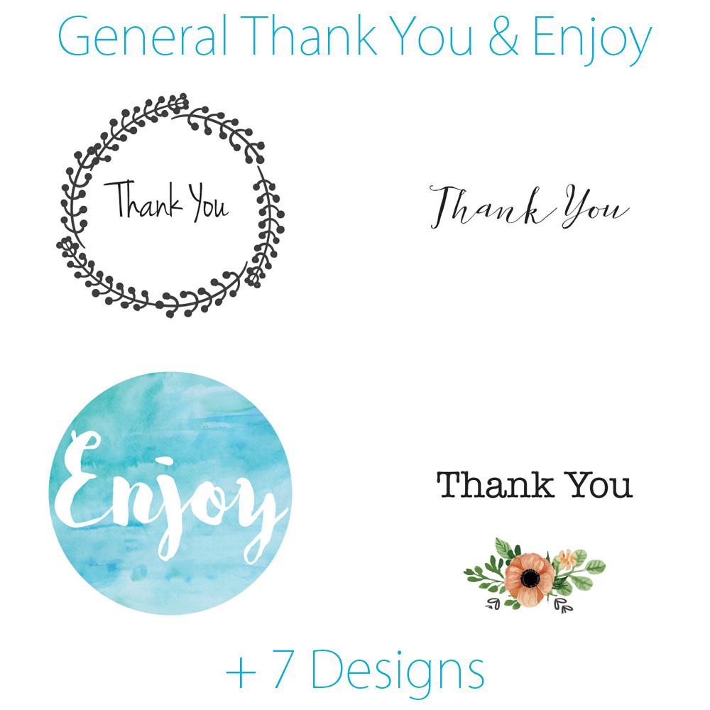 2.5 Inch Thank You Circle Stickers for Party Favors, Invitations & Gift Tags - 24 Pre-Designed Labels for Weddings, Baby Showers & Birthday Parties