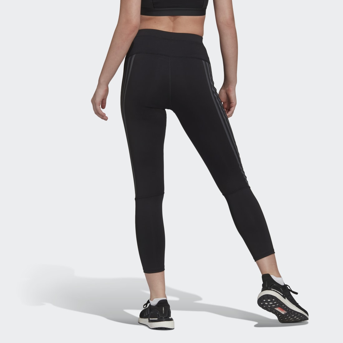adidas Run Icons 3 Stripes Women's Running Tights - High Performance Workout Leggings for Yoga, Gym & Athletic Training