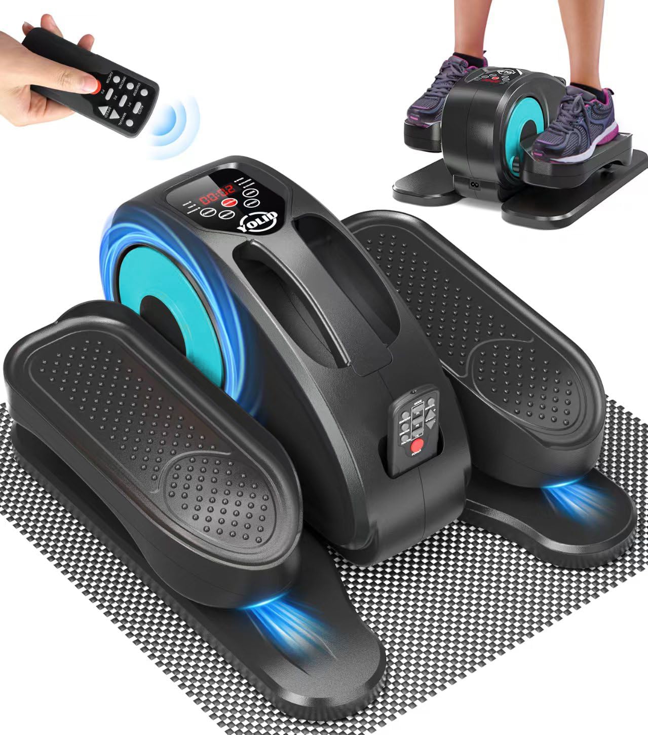 Under Desk Elliptical Machine - Portable Seated Leg Exerciser for Home & Office Use - Quiet Pedal Workout Equipment for Seniors & Adults - Perfect for Small Spaces, Sedentary Jobs & Physical Therapy