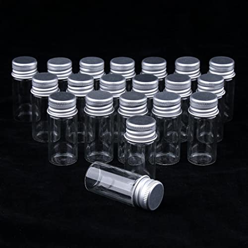 Siah 20X Empty Refillable Cosmetic Container Bottle - Round Glass Jar with Lid - 10ml Travel Size - Perfect for DIY Skincare, Essential Oils, Lip Balm & Makeup Storage