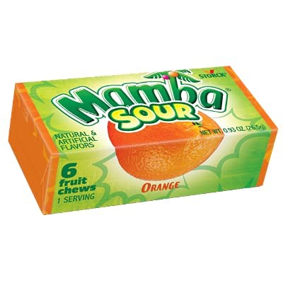 Sour Mamba Fruit Chews Candy - 6 Pieces per Pack (48 Packs Total) | Tangy & Sweet Assorted Flavors for Parties, Snacks, and Office Treats
