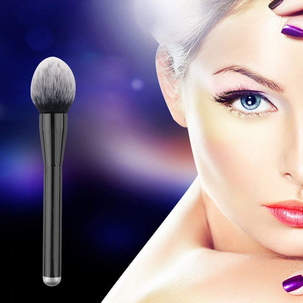 SKINPLUS Premium Loose Powder Makeup Brush - Soft Bristles for Flawless Finish, Black, 1 Piece - Perfect for Mineral Foundation & Setting Powder Application