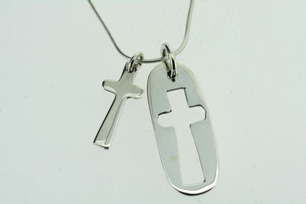 Stylish Cross Pendant with Cutout Design on 50cm Snake Chain - Perfect for Everyday Wear, Gifts & Layered Necklaces